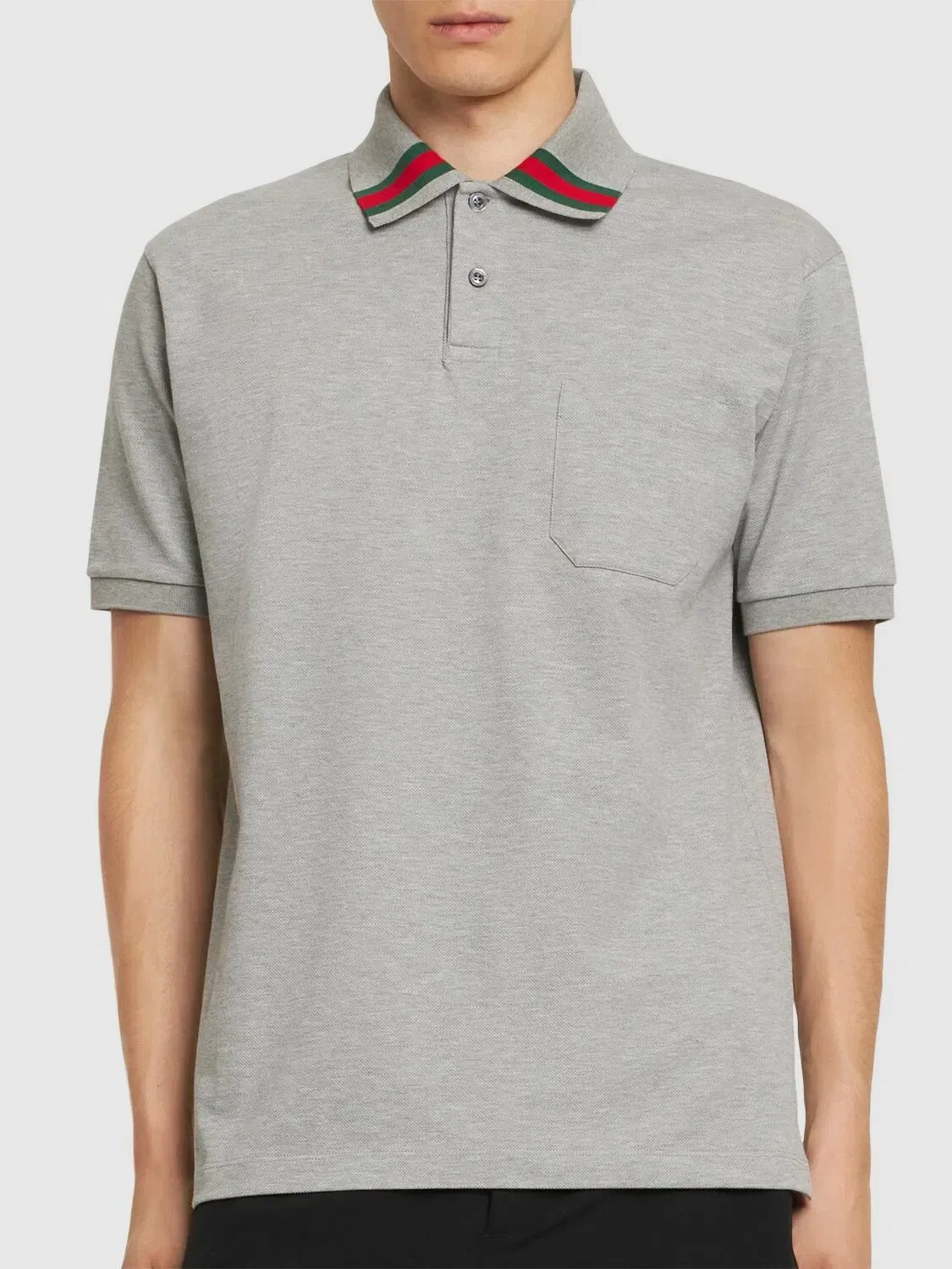 GUCCI Stretch Cotton Piquet Polo Shirt