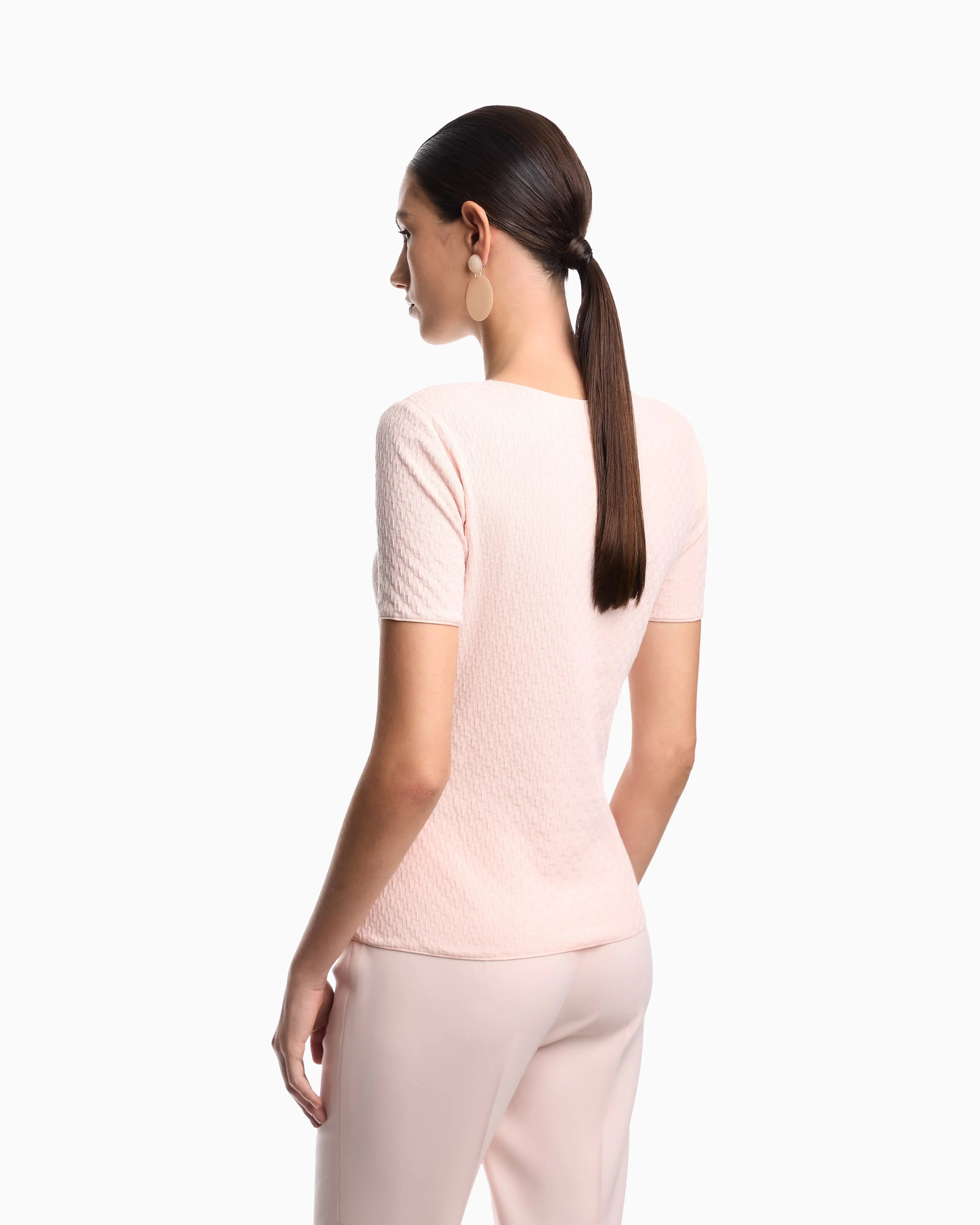 Emporio Armani Jacquard jersey jumper with embossed pattern