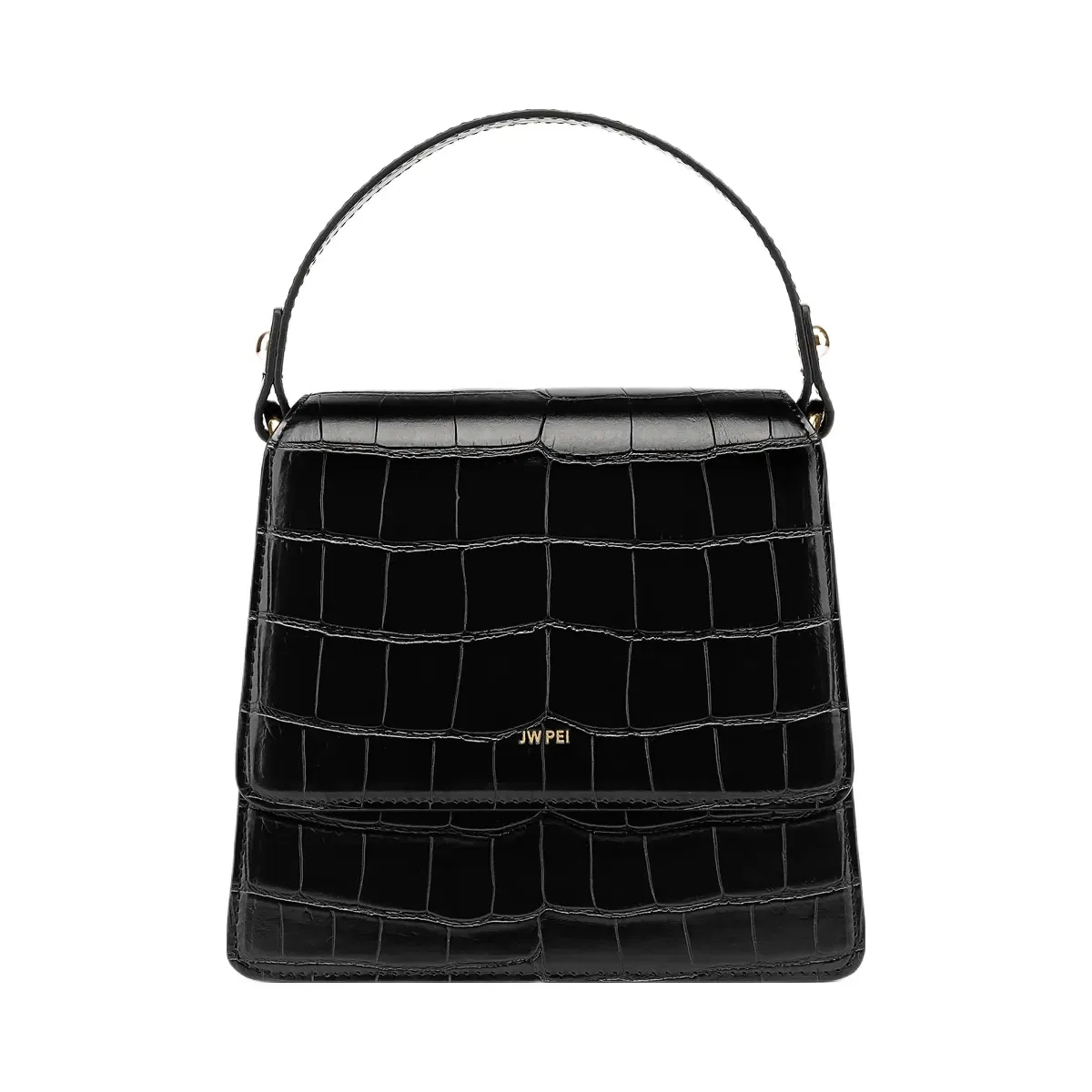 The Fae Top Handle Bag - Black Croc