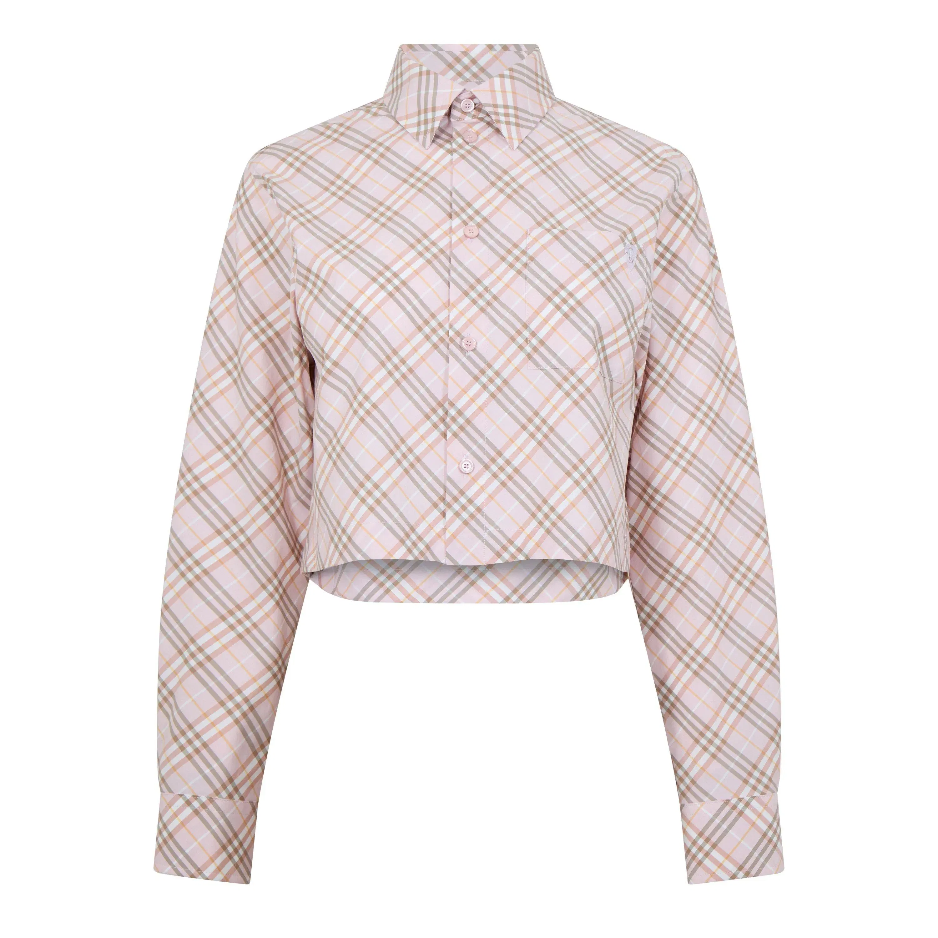Cropped Check Cotton Shirt