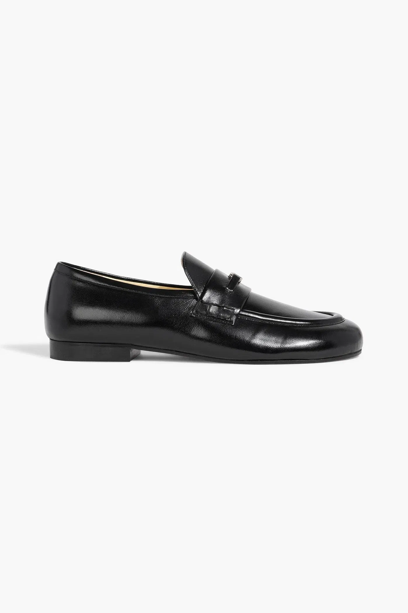 Proenza Schouler Mini Monogram Embellished Glossed-Leather Loafers Black Women's