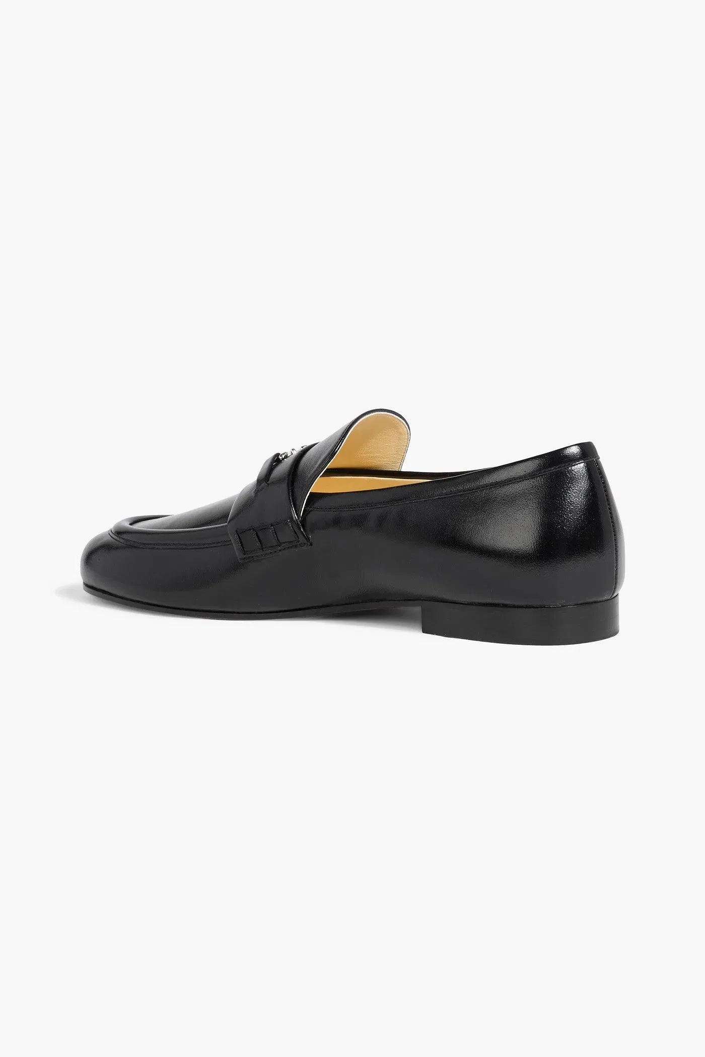 Proenza Schouler Mini Monogram Embellished Glossed-Leather Loafers Black Women's