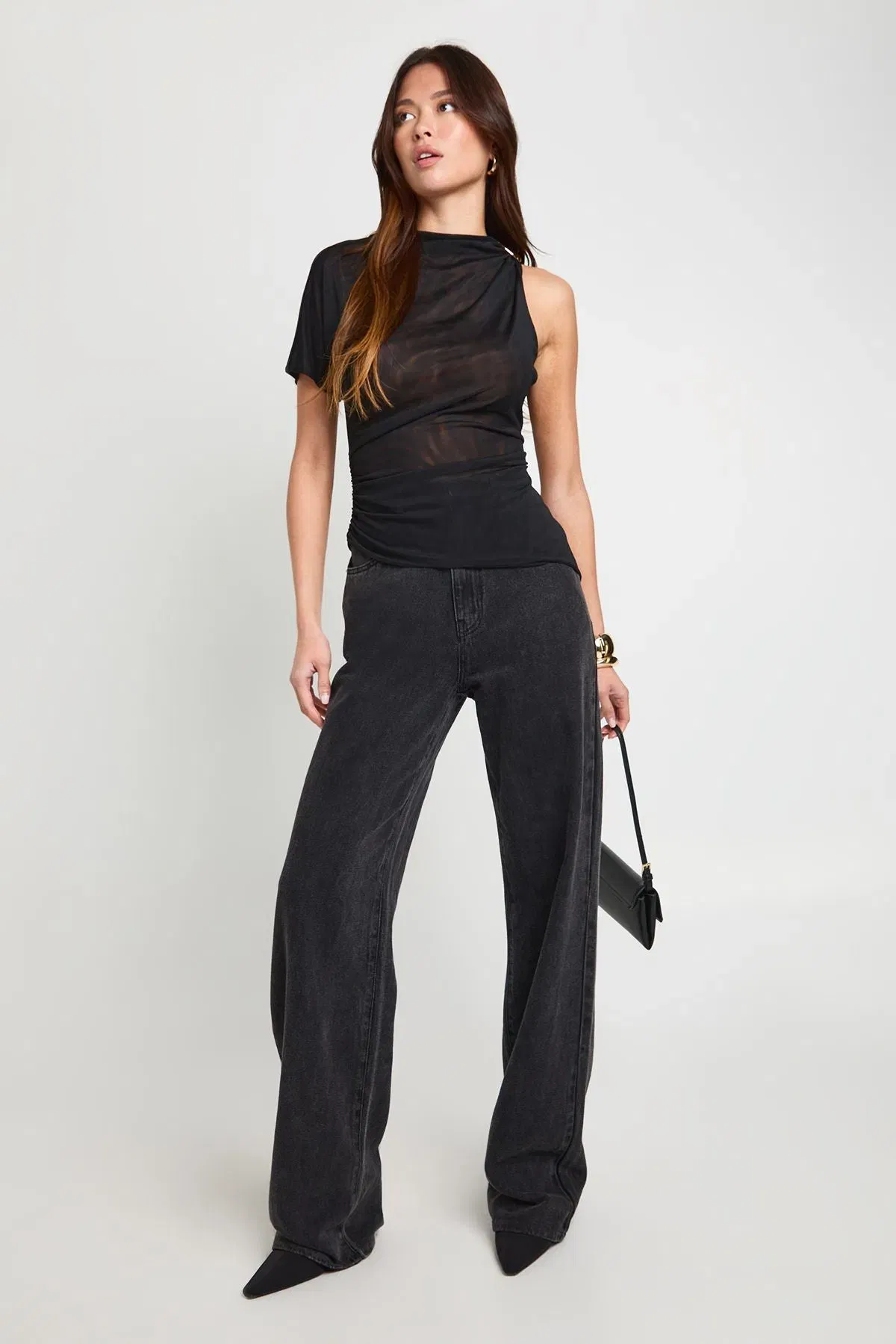 Asymmetric Trim Shoulder Detail Top