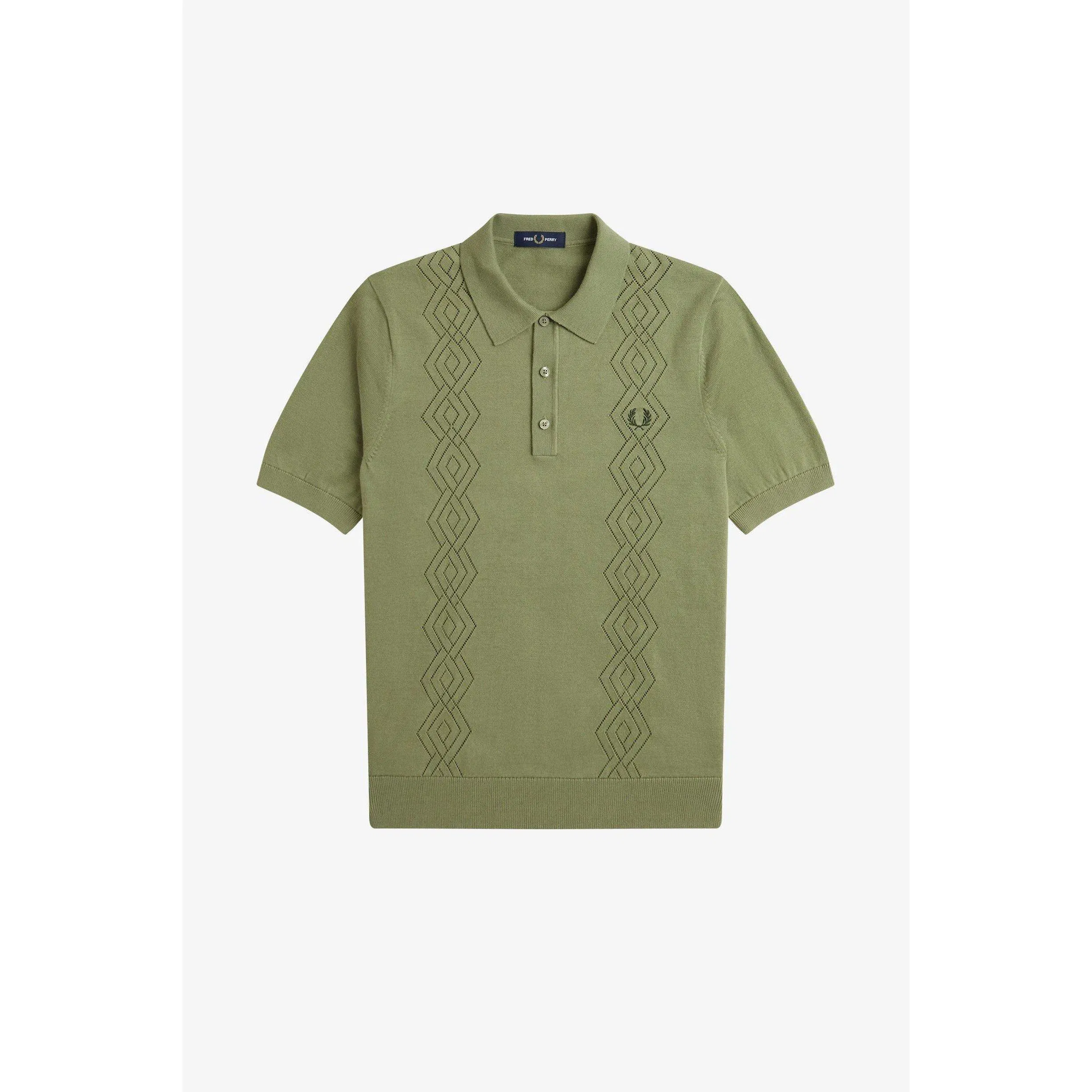 Pointelle Short-Sleeve Polo Shirt