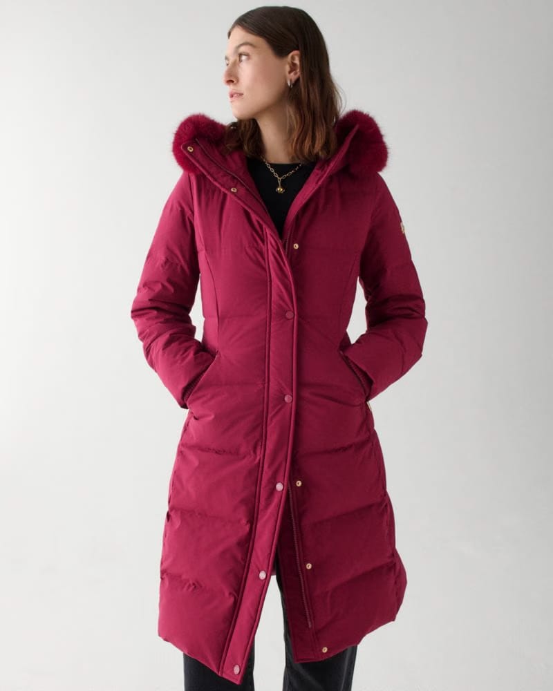 Long Parka With Faux Fur Trim