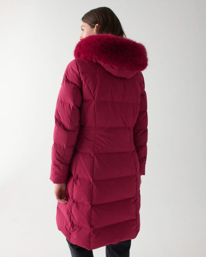 Long Parka With Faux Fur Trim