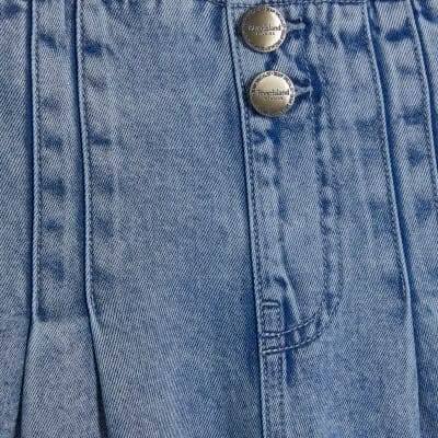 Blue Denim Dart Detail Shorts