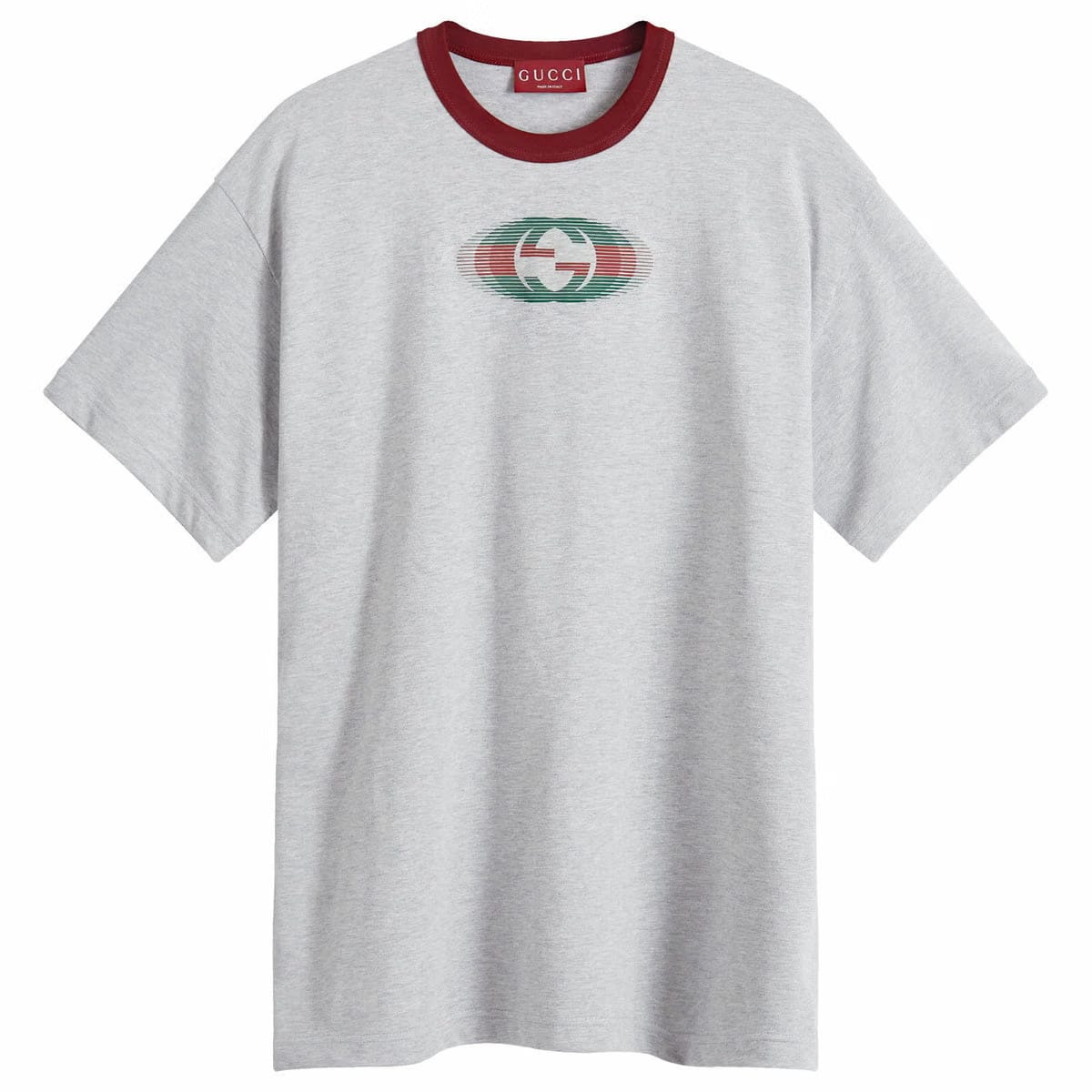 Gucci Men's Back Logo T-Shirt in Grey Melange