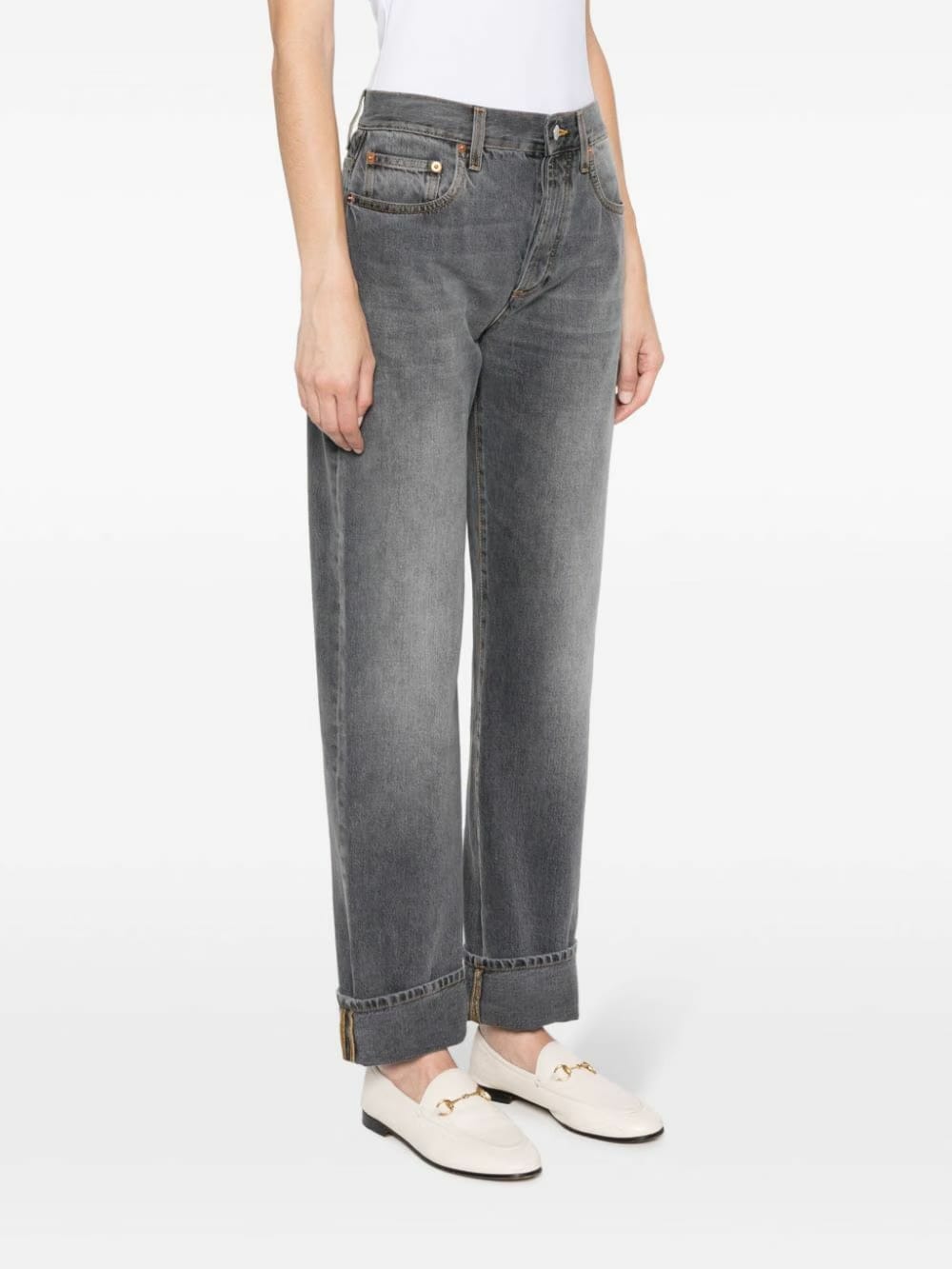 Gucci Grey Straight-Leg Jeans