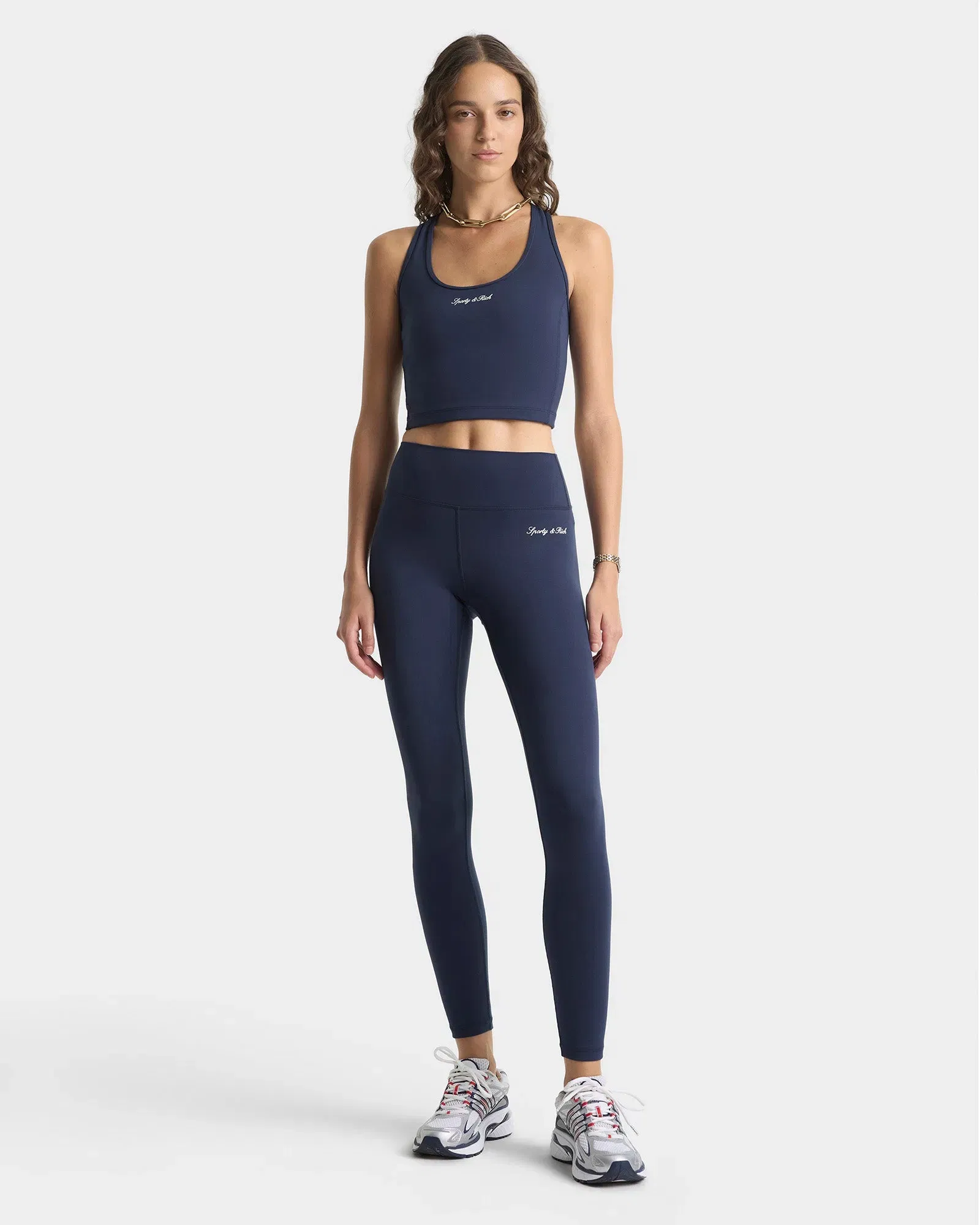 Signature Logo Legging - Navy/White