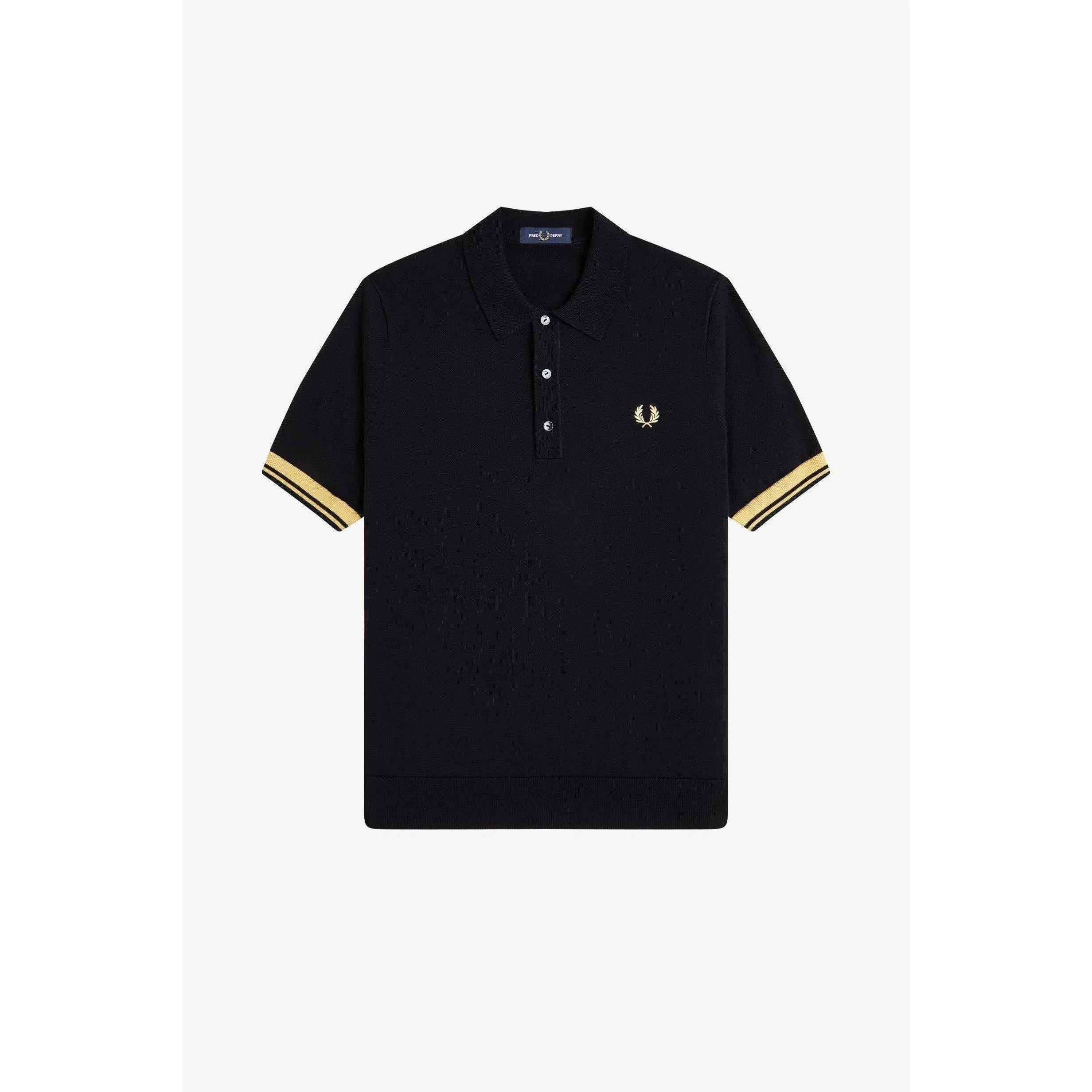 Knitted Cuff Short Sleeve Polo Shirt