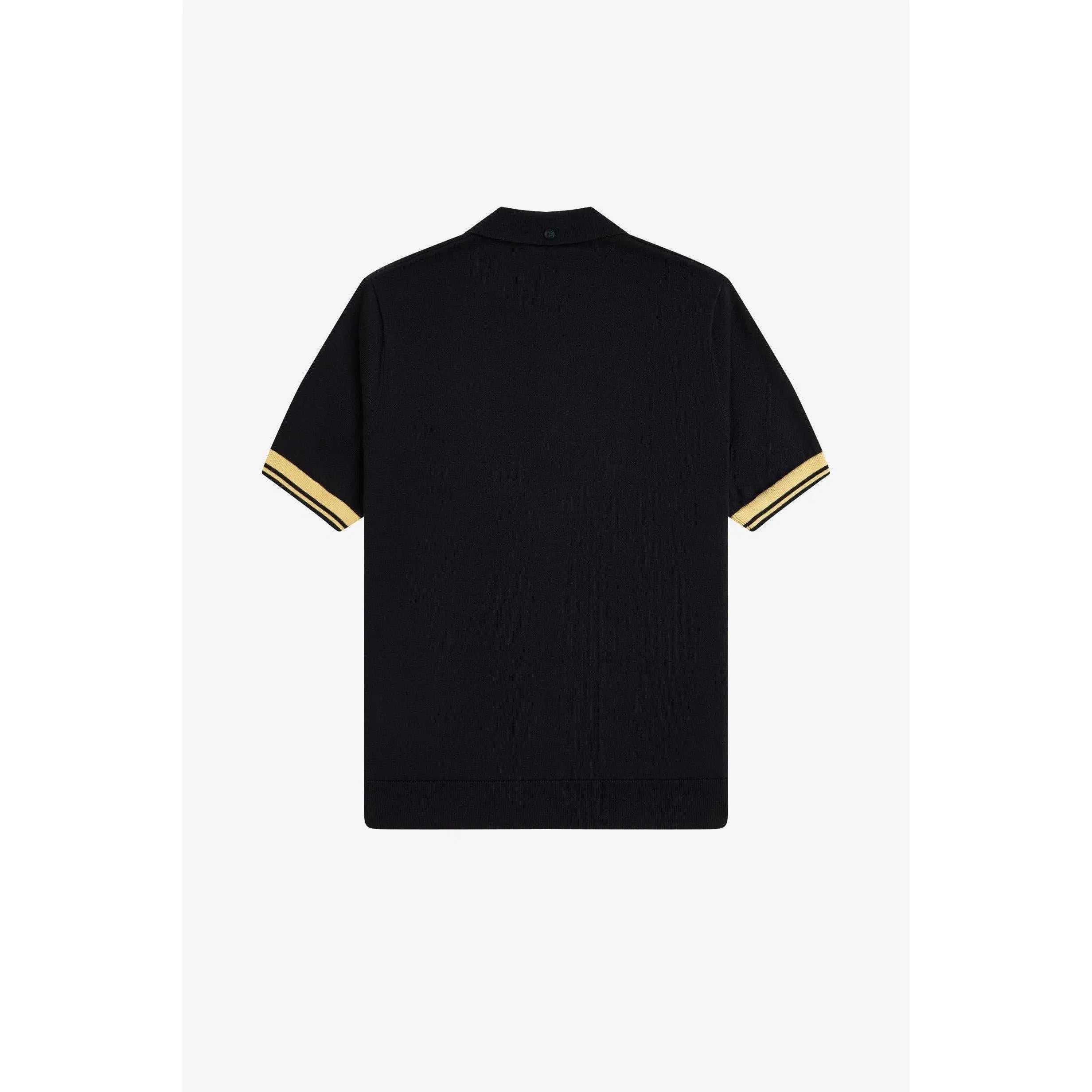 Knitted Cuff Short Sleeve Polo Shirt