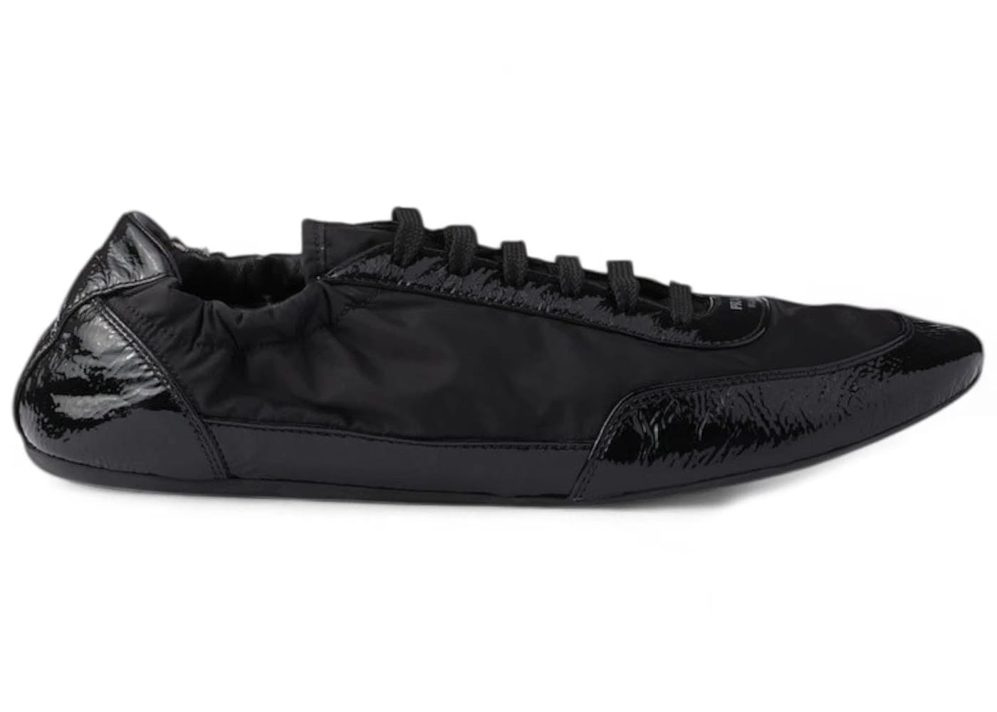 Prada Collapse Re-Nylon Sneakers Black Leather Womens
