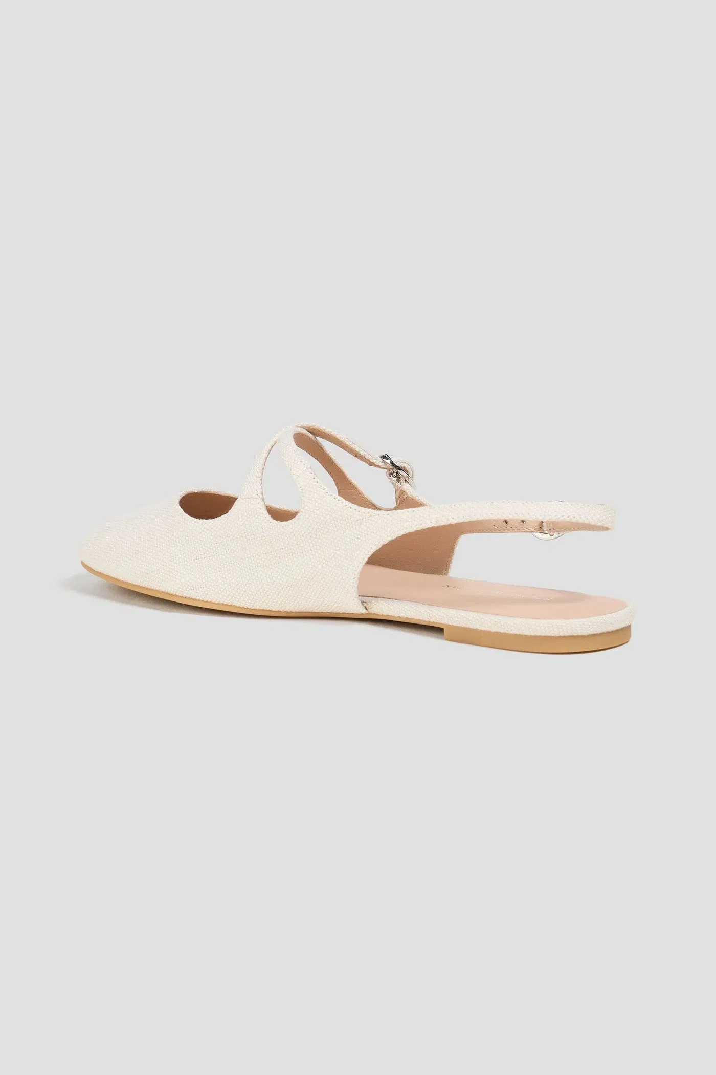Stuart Weitzman Clover Canvas Slingback Flats Ecru Women's