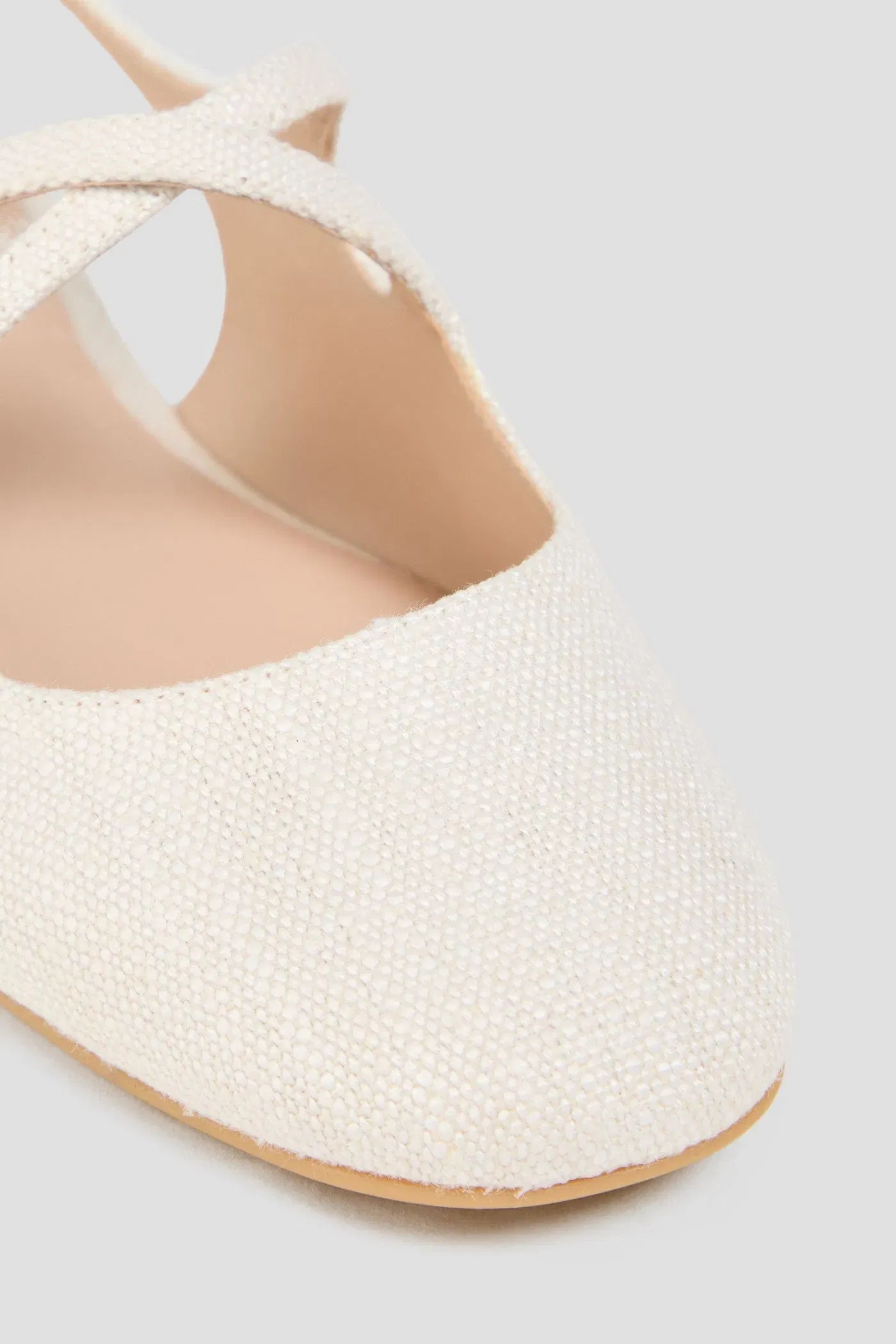 Stuart Weitzman Clover Canvas Slingback Flats Ecru Women's