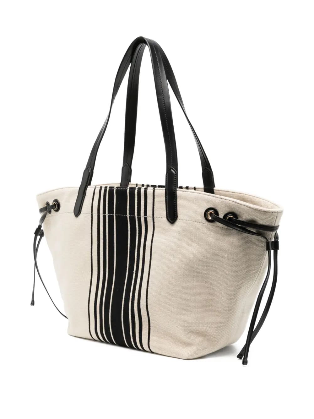 striped jacquard tote bag