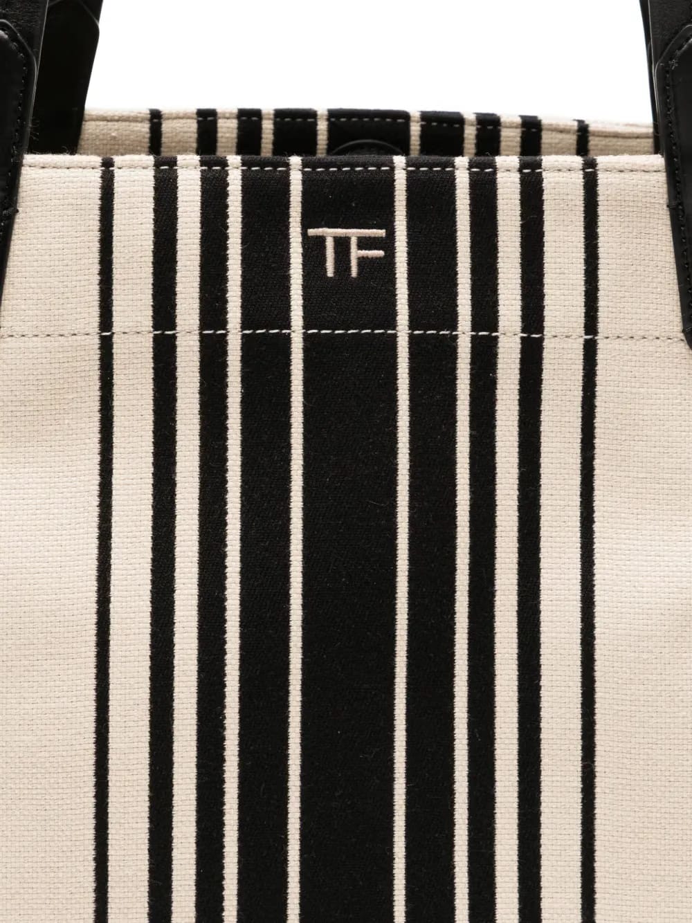 striped jacquard tote bag