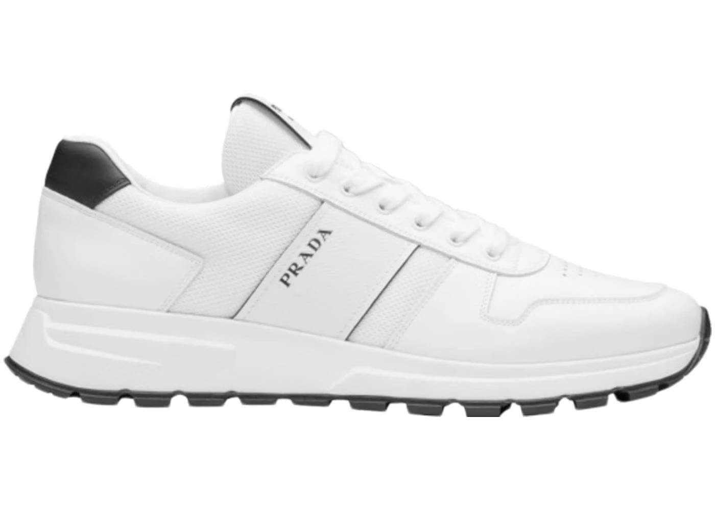 Prada Prax 1 Leather Low White Black