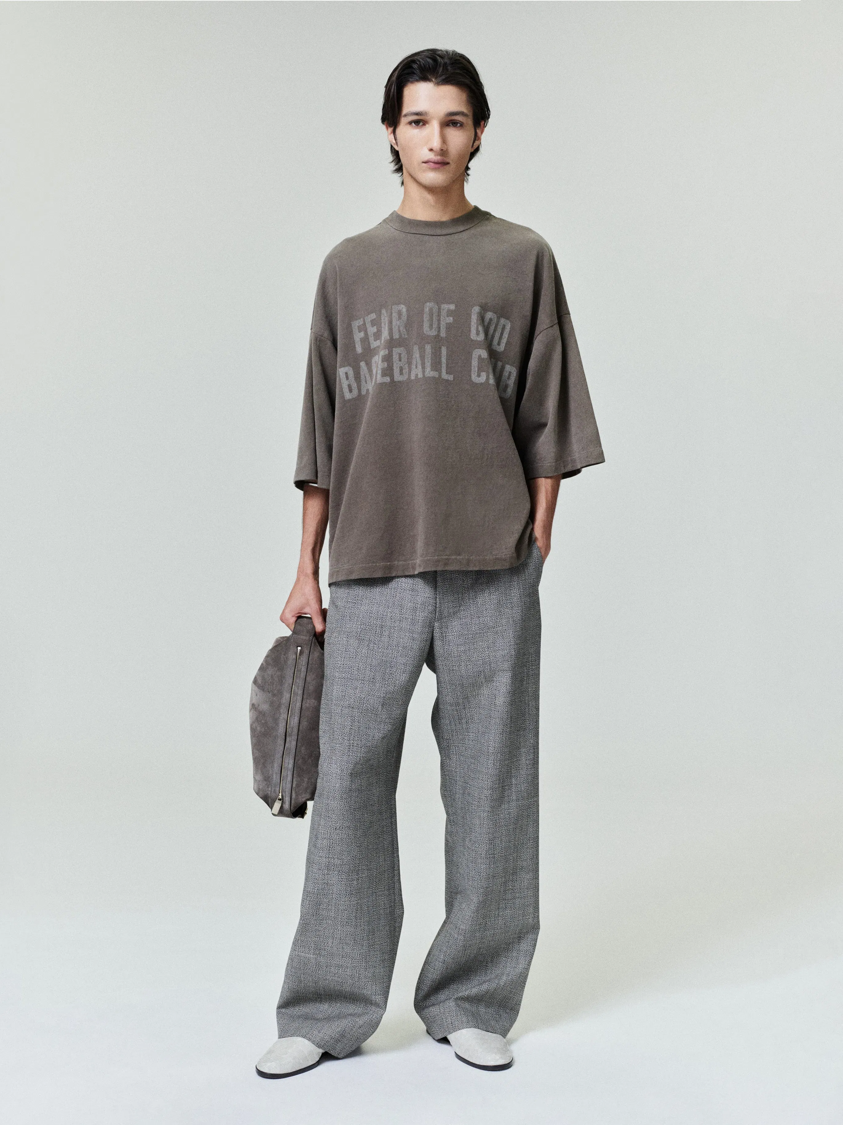 Essentials Mouline Wool Casual Flat Front Pant Off White/Black