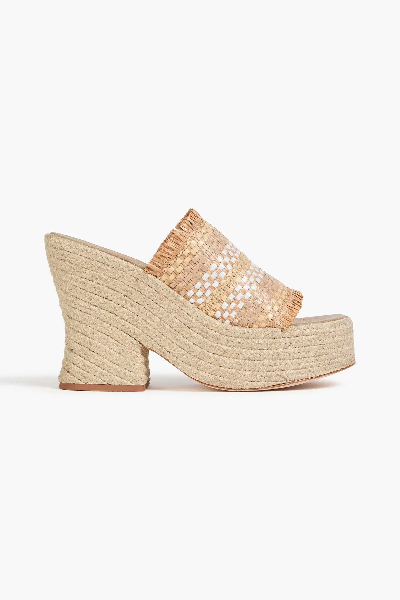 Farm Rio Faux Raffia Espadrille Platform Sandals Neutral Women's