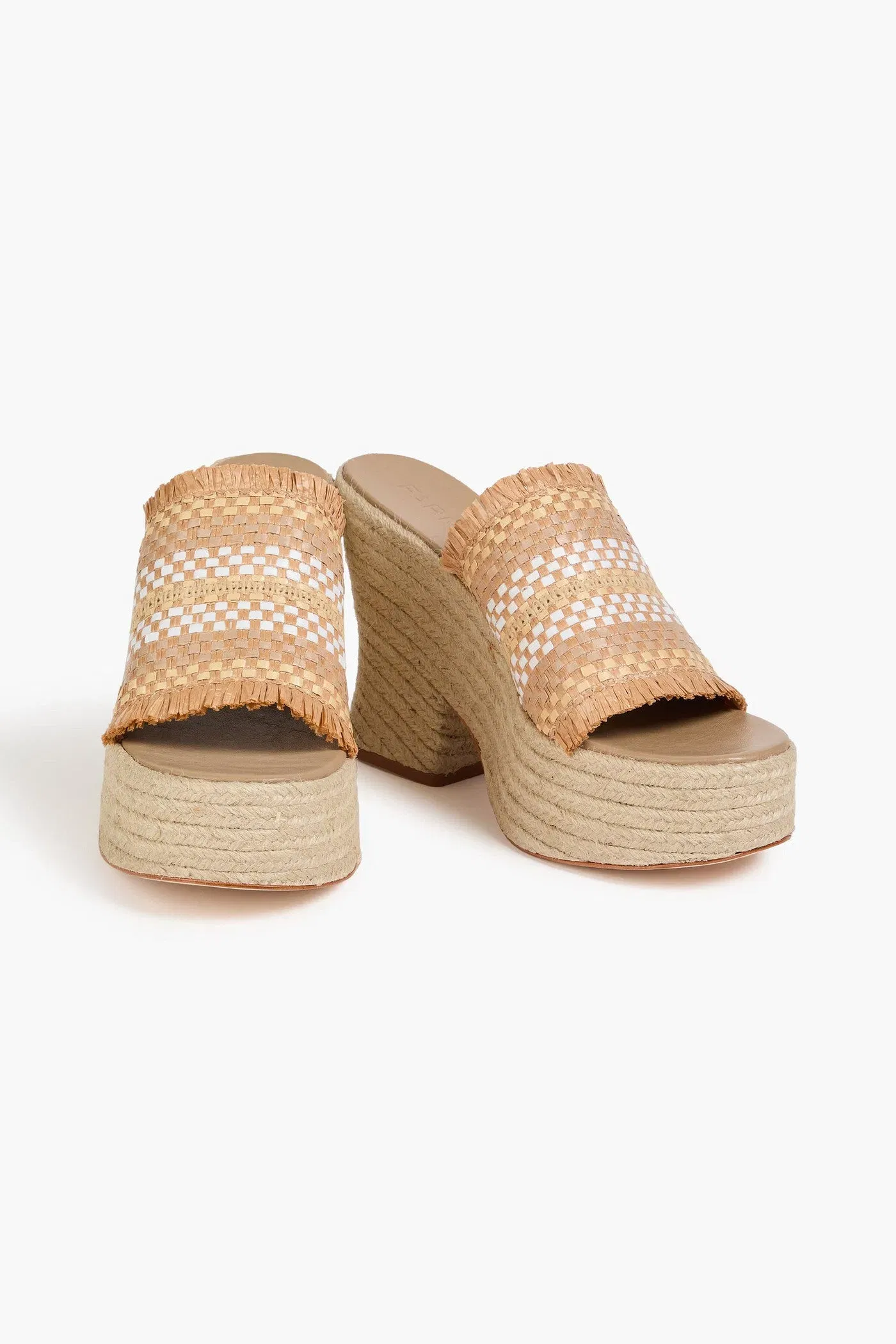 Farm Rio Faux Raffia Espadrille Platform Sandals Neutral Women's