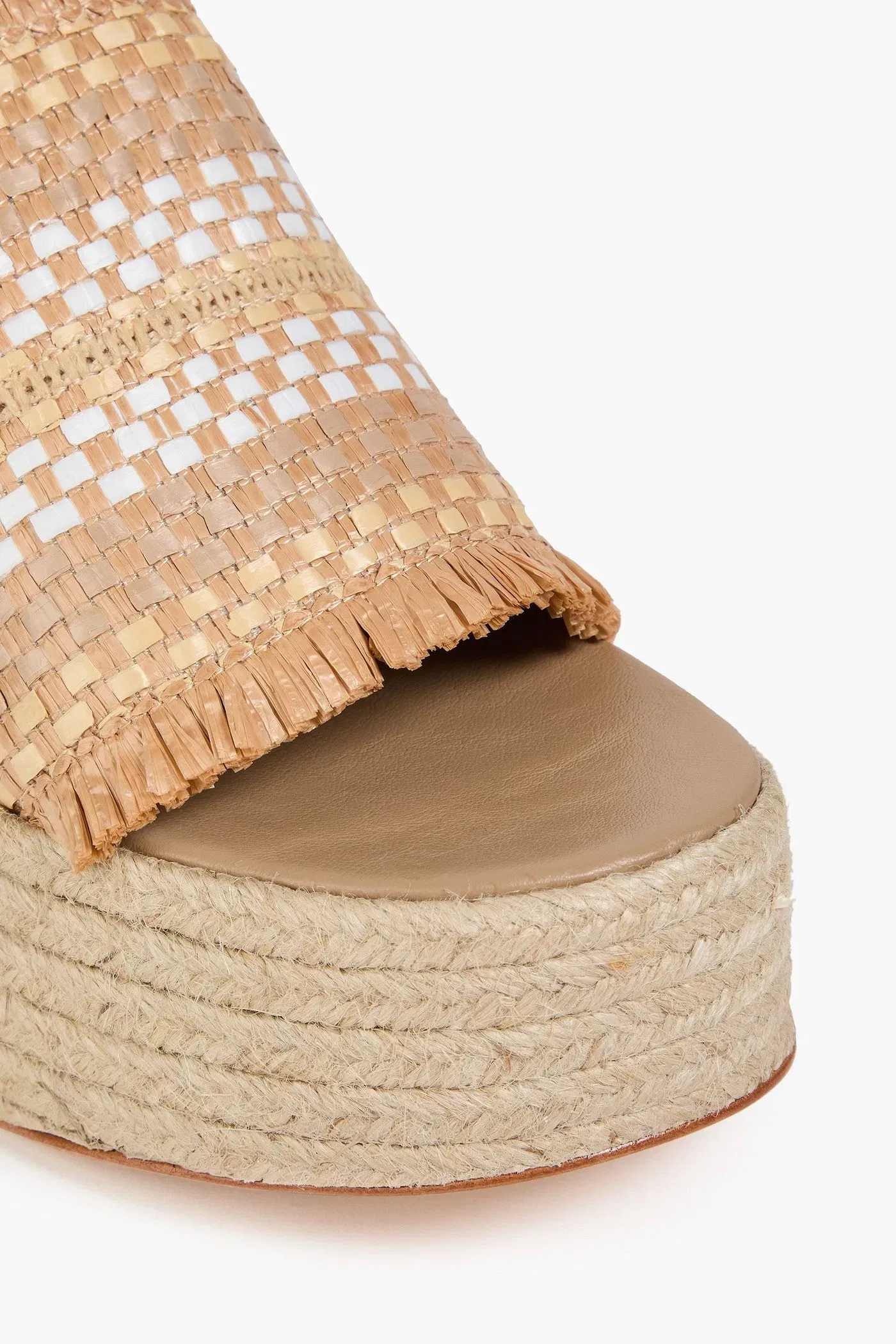 Farm Rio Faux Raffia Espadrille Platform Sandals Neutral Women's