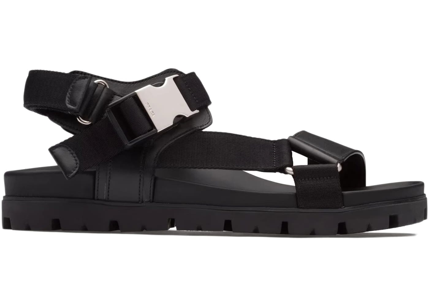 Prada Buckle Tape Sandal Black