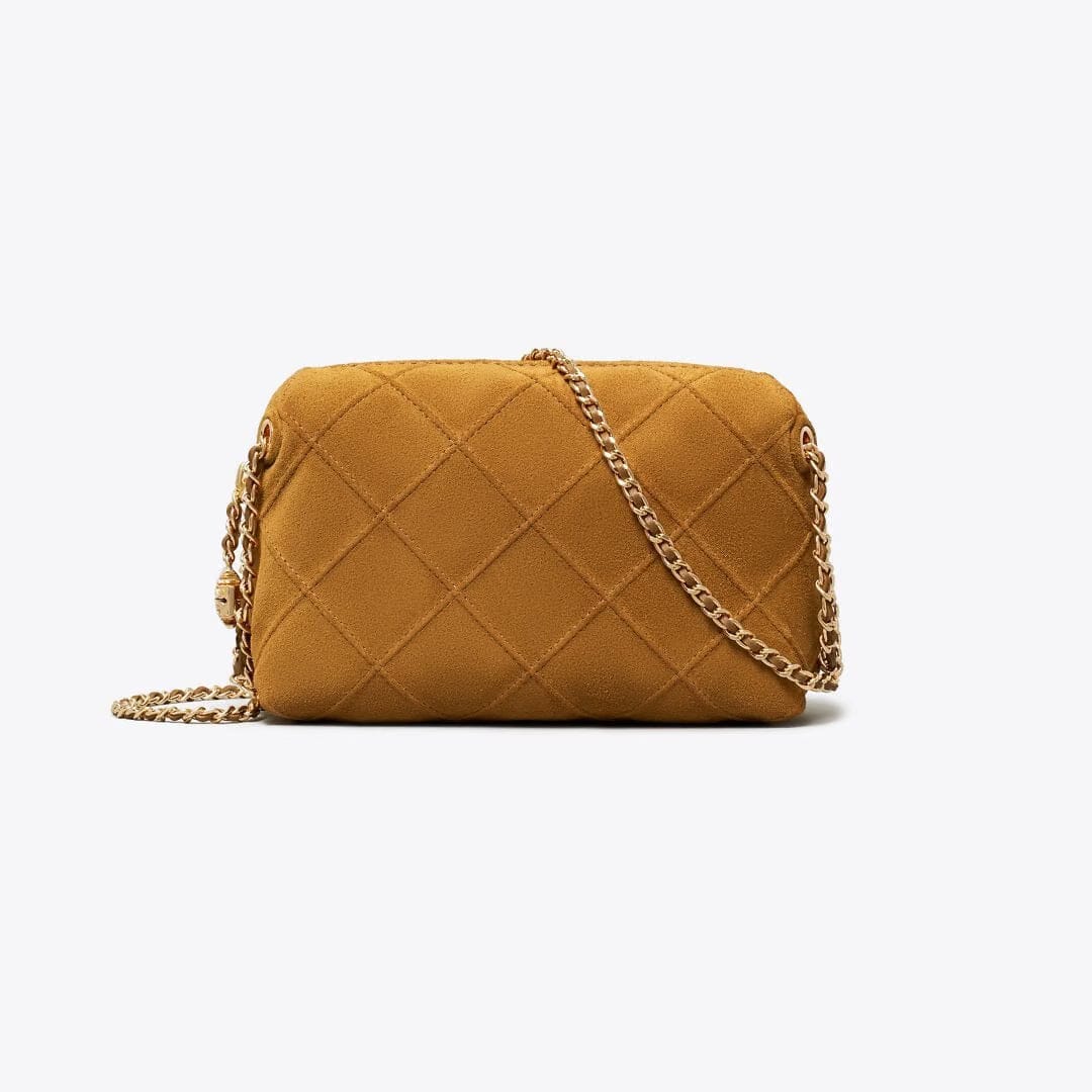 Tory Burch Fleming Suede Soft Crossbody Bag CHICORY BROWN