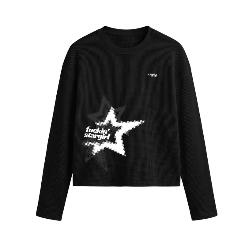 Voyd Hidden Focus Oversized Waffle T-shirt Black
