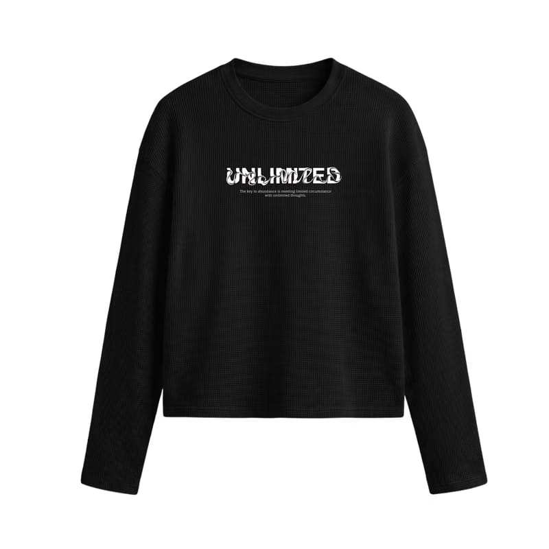 Voyd Static Flow Oversized Waffle T-shirt Black