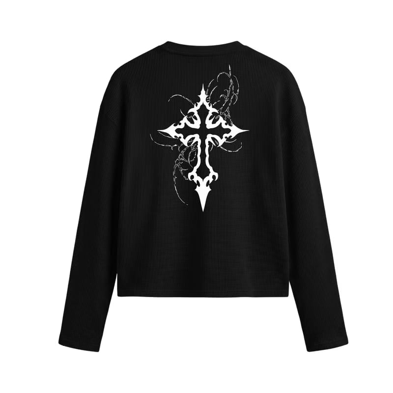 Voyd Stellar Drift Oversized Waffle T-shirt Black