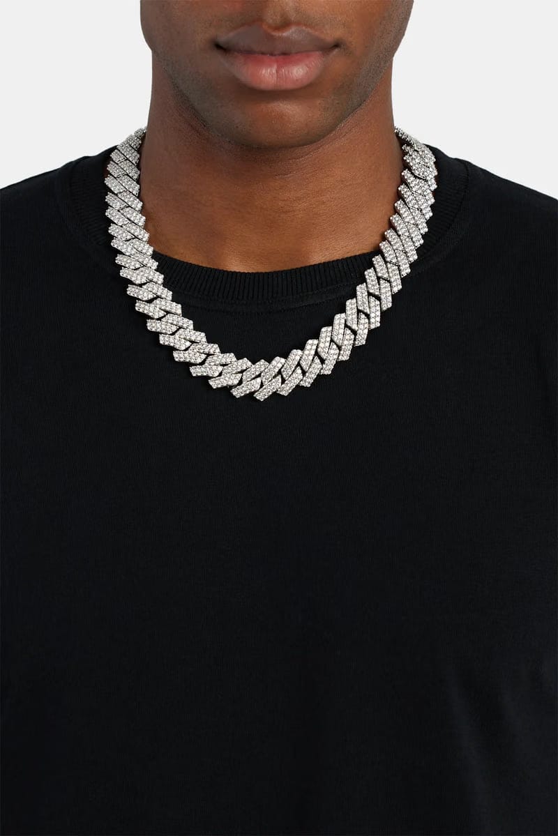 Freezy Cuban Chain in White Gold - 19mm