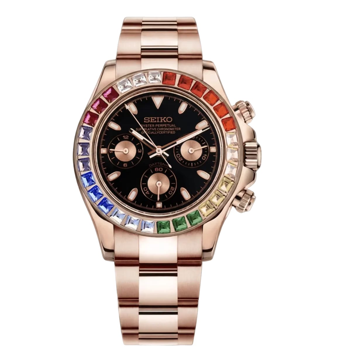 Seiko Mod Daytona Rose Gold Rainbow