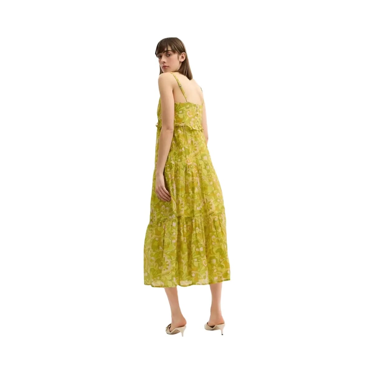 Coach Cotton Voile Maxi Dress Yellow Paisley