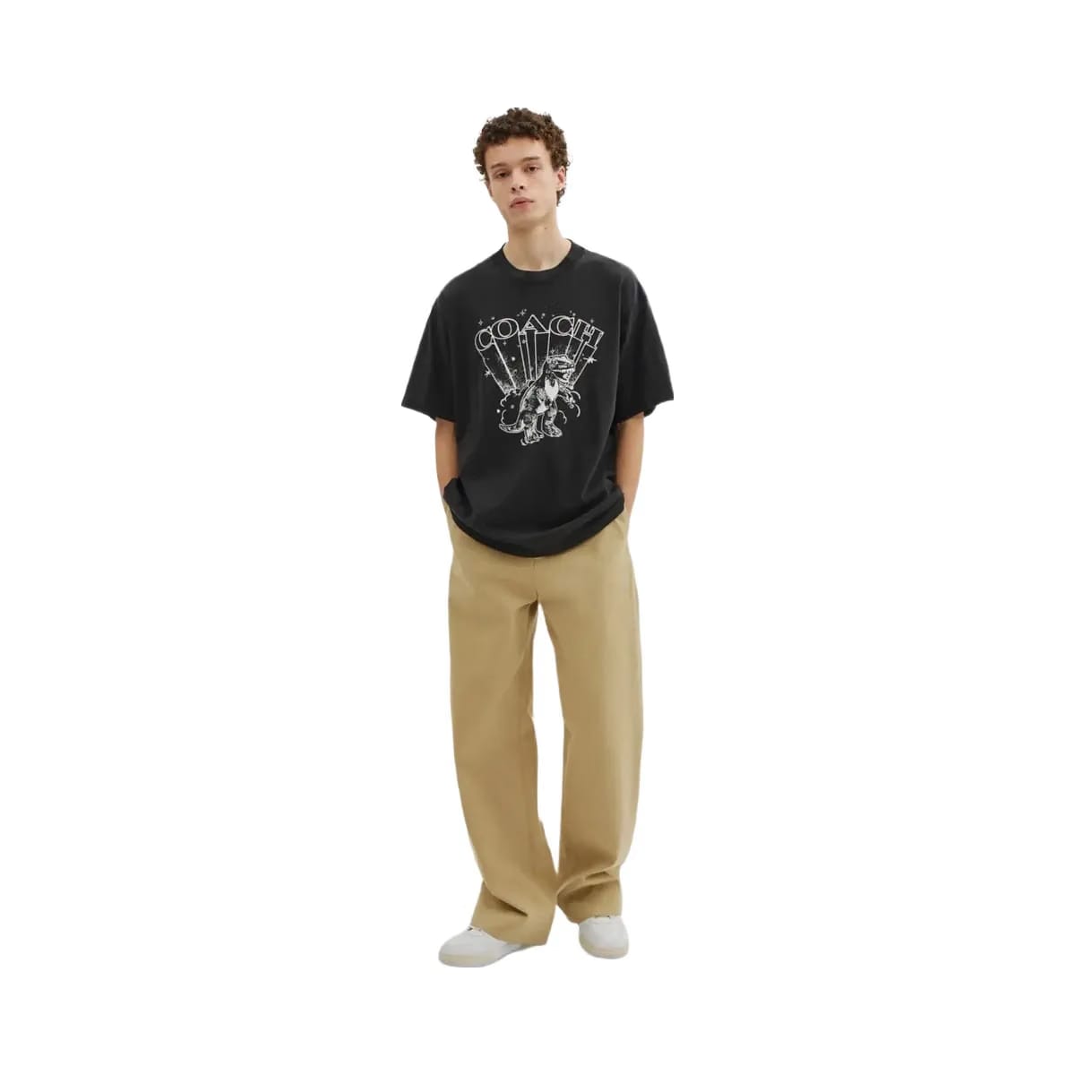 Coach T Rex Relaxed T-Shirt In Organic Cotton Washed Black