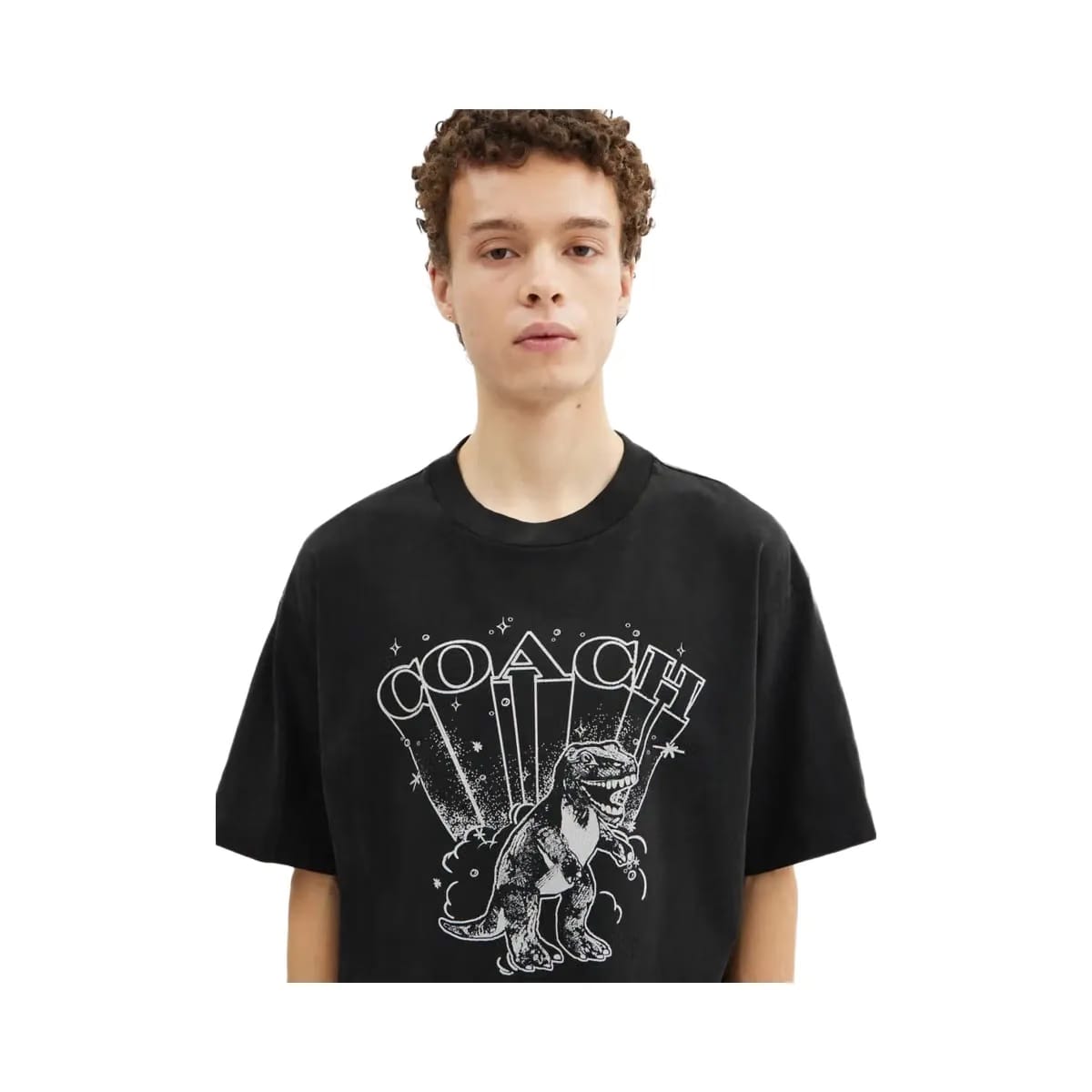 Coach T Rex Relaxed T-Shirt In Organic Cotton Washed Black
