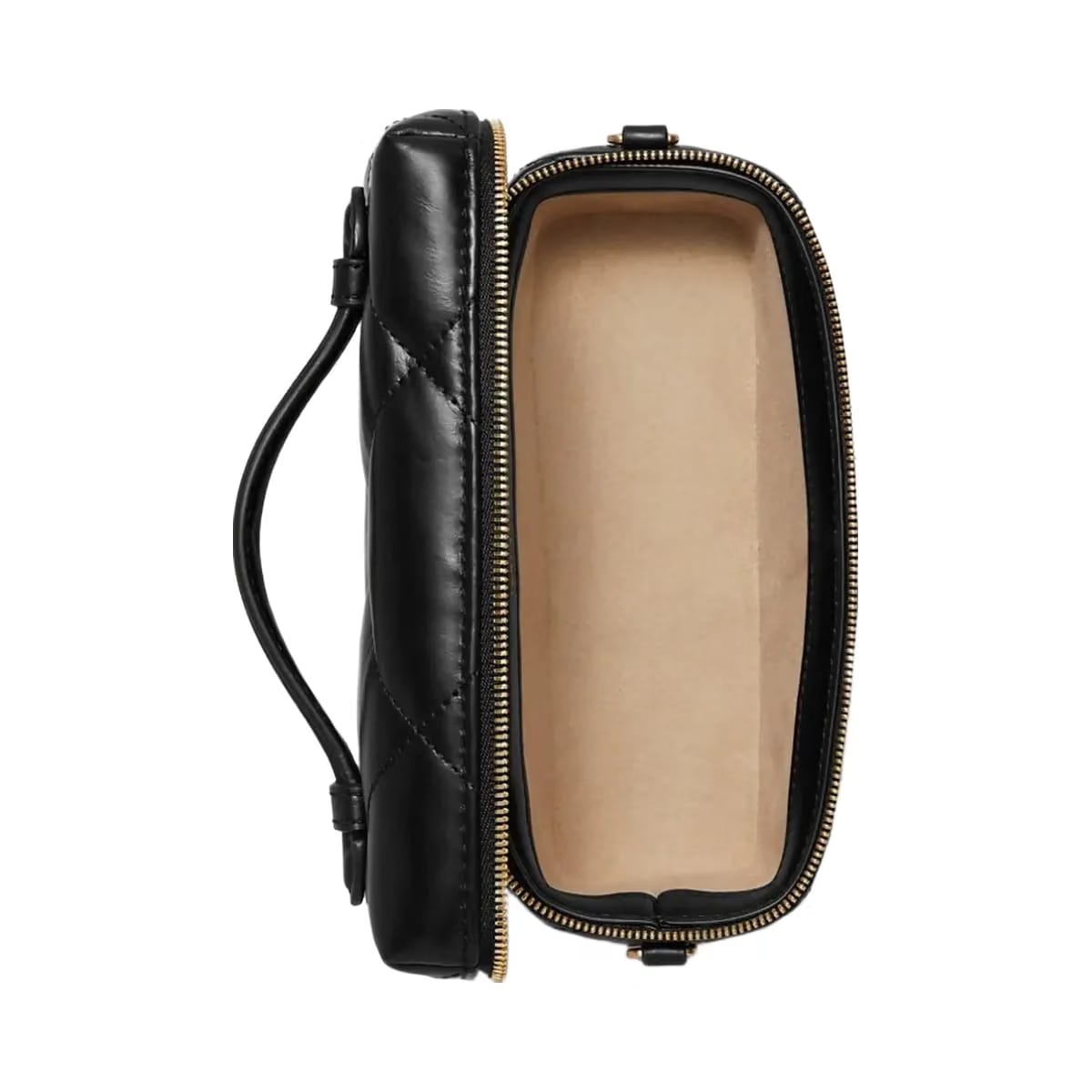 Tory Burch Kira Diamond Quilt Charm East-West Vanity Case Black