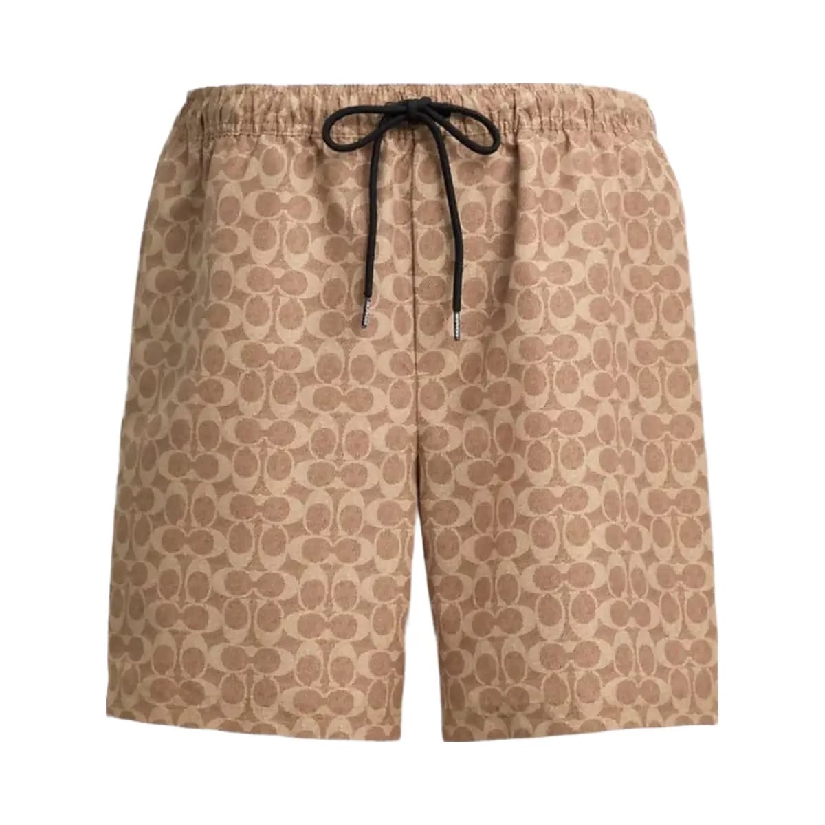 Coach Signature Swim Trunks In Recycled Polyester Tan Signature