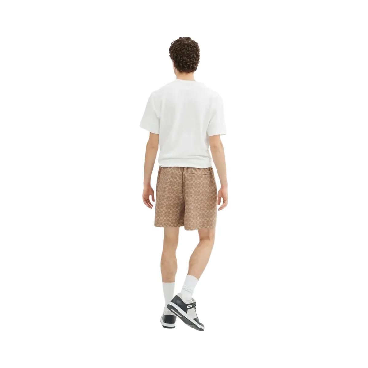 Coach Signature Swim Trunks In Recycled Polyester Tan Signature