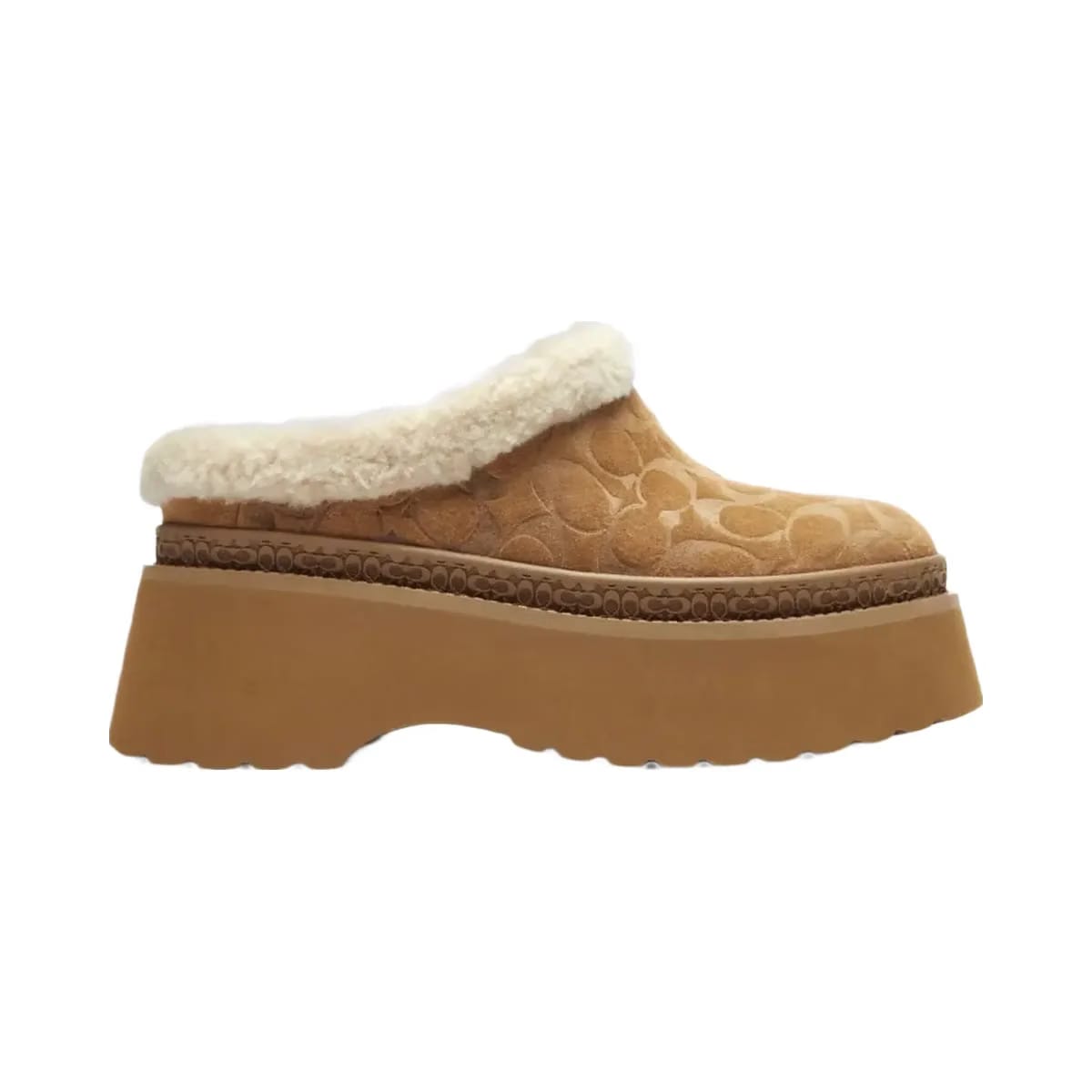 Coach Women's Cecelia Clog In Signature Suede Tobacco
