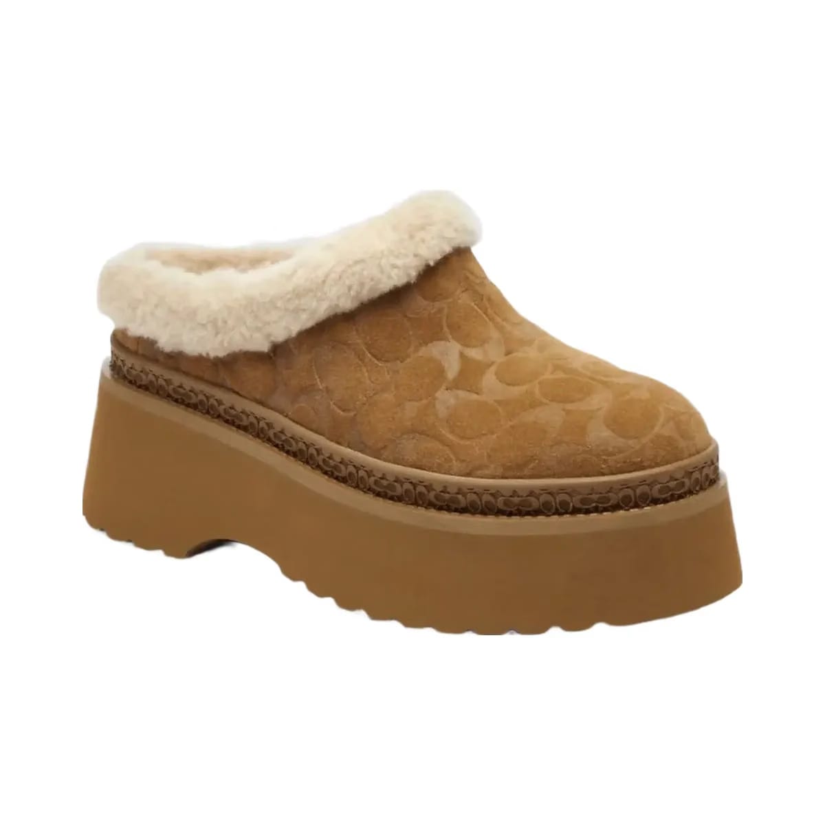 Coach Women's Cecelia Clog In Signature Suede Tobacco