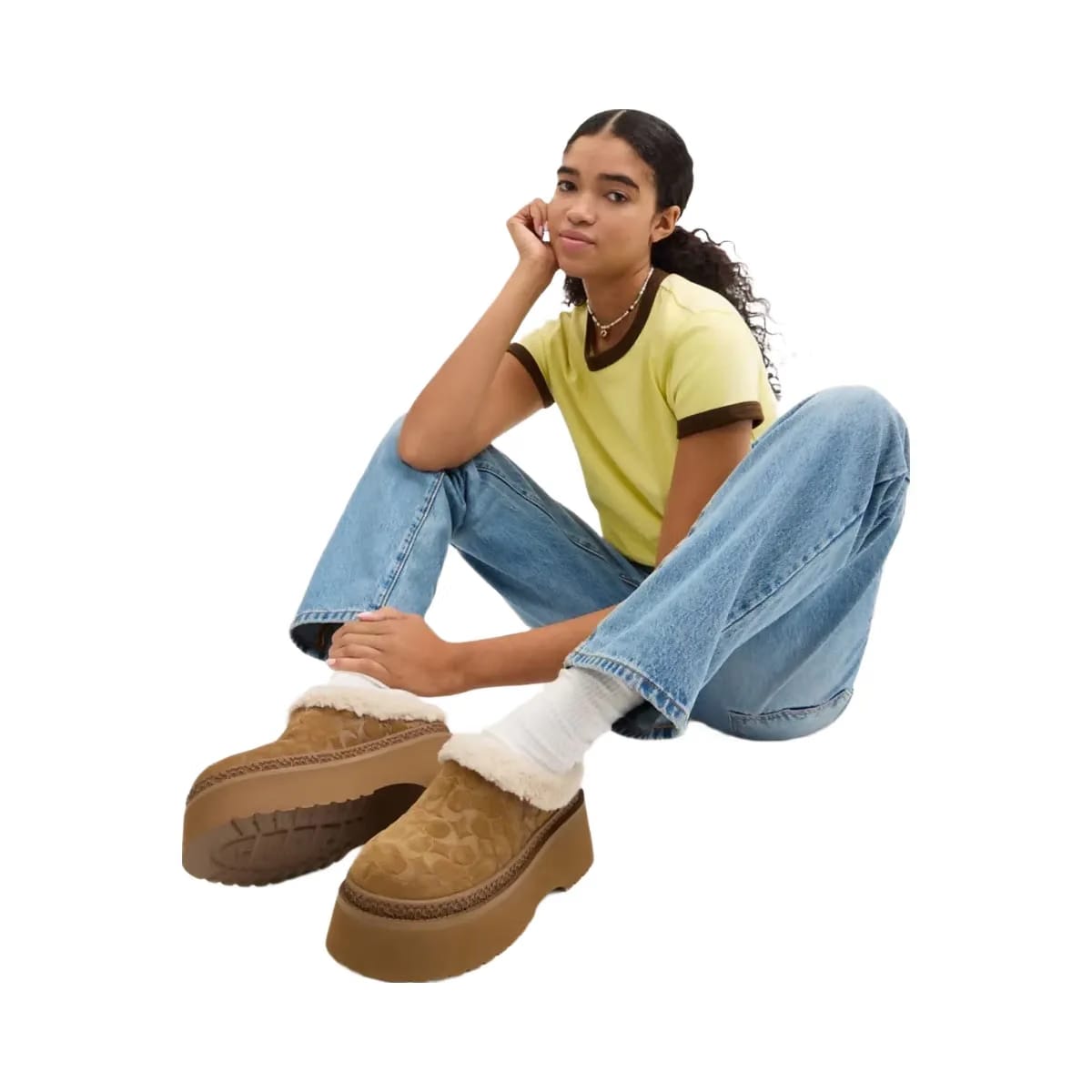 Coach Women's Cecelia Clog In Signature Suede Tobacco