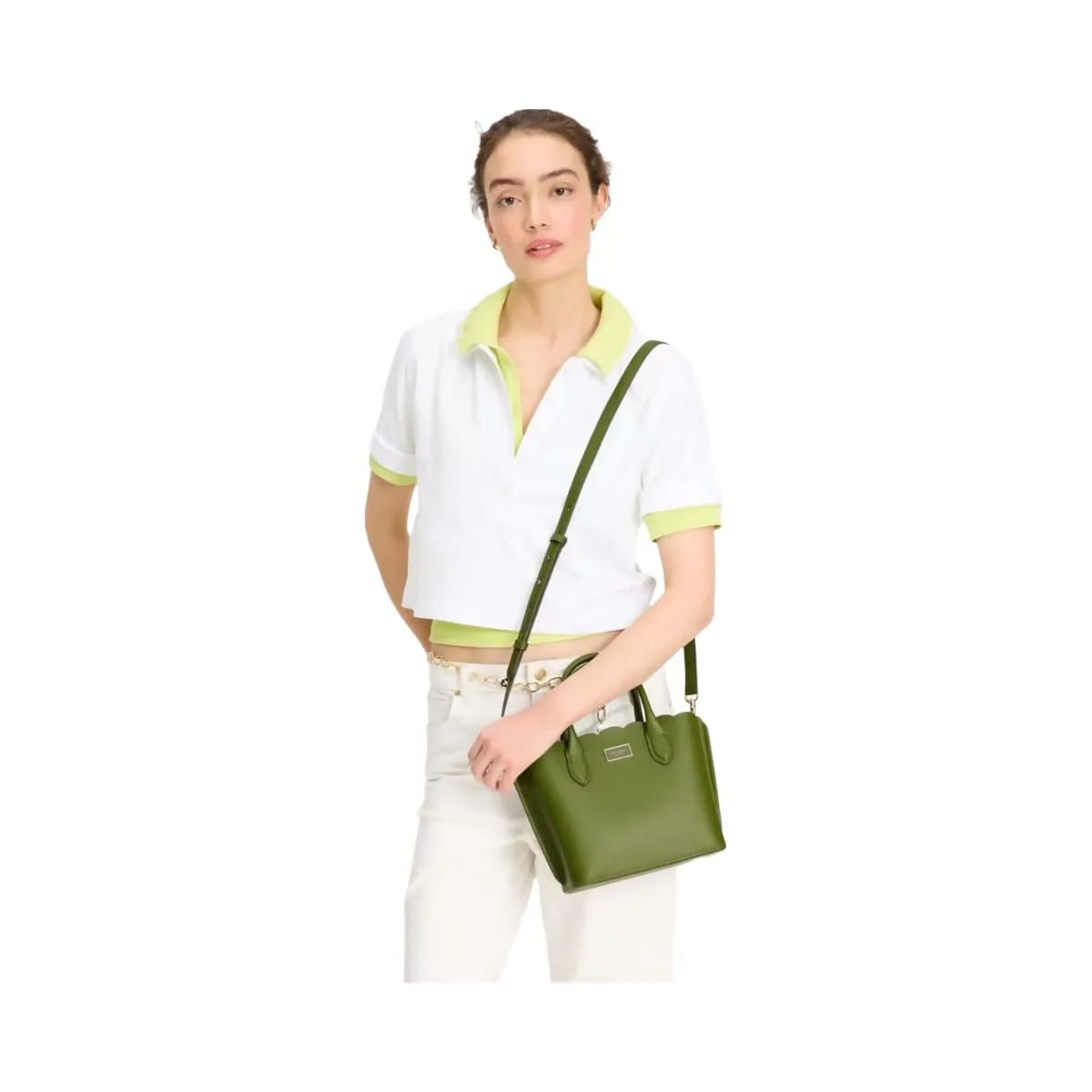 Kate Spade Suite Scalloped Crossbody Tote Jungle Vine