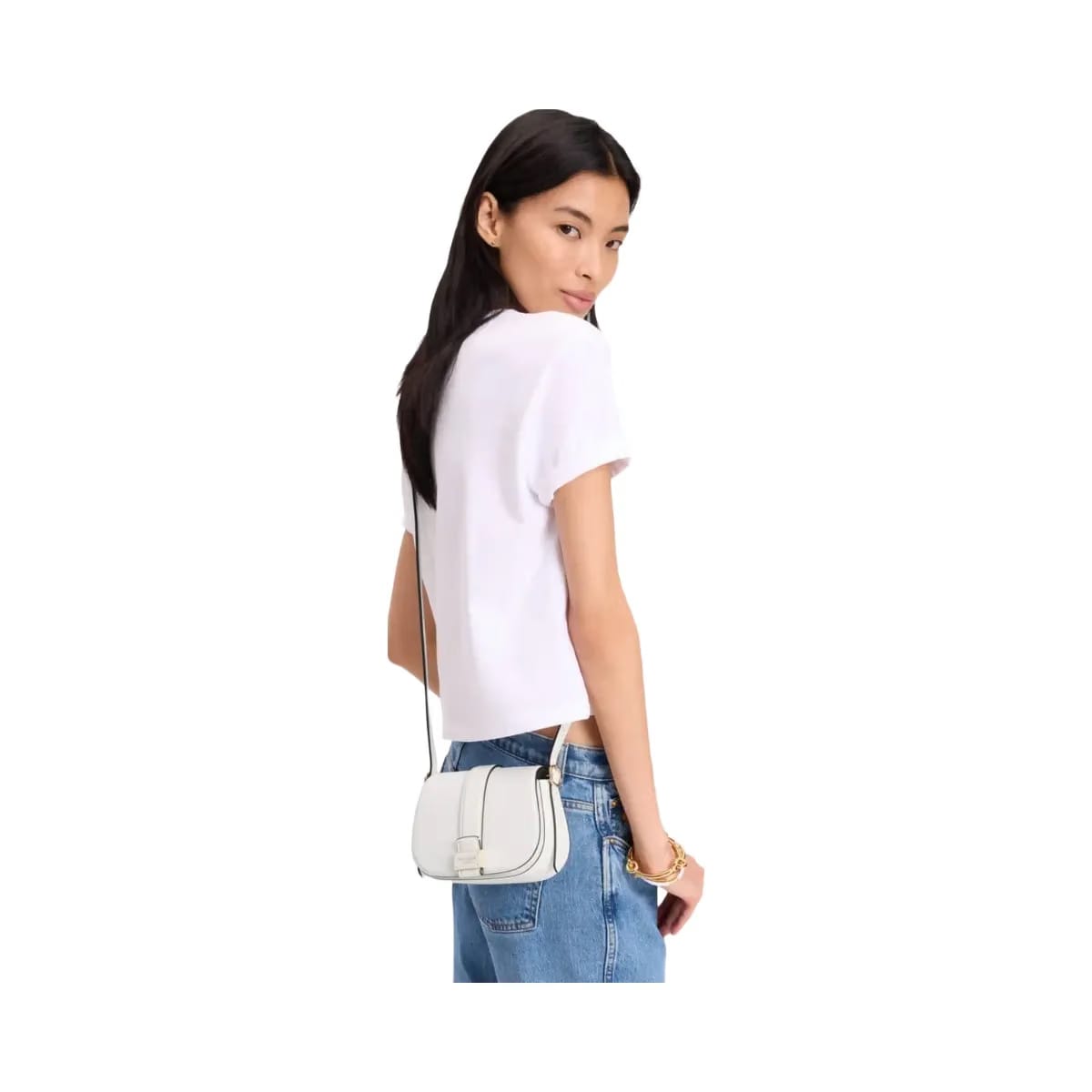 Kate Spade Nouveau Mini Saddle Bag True White