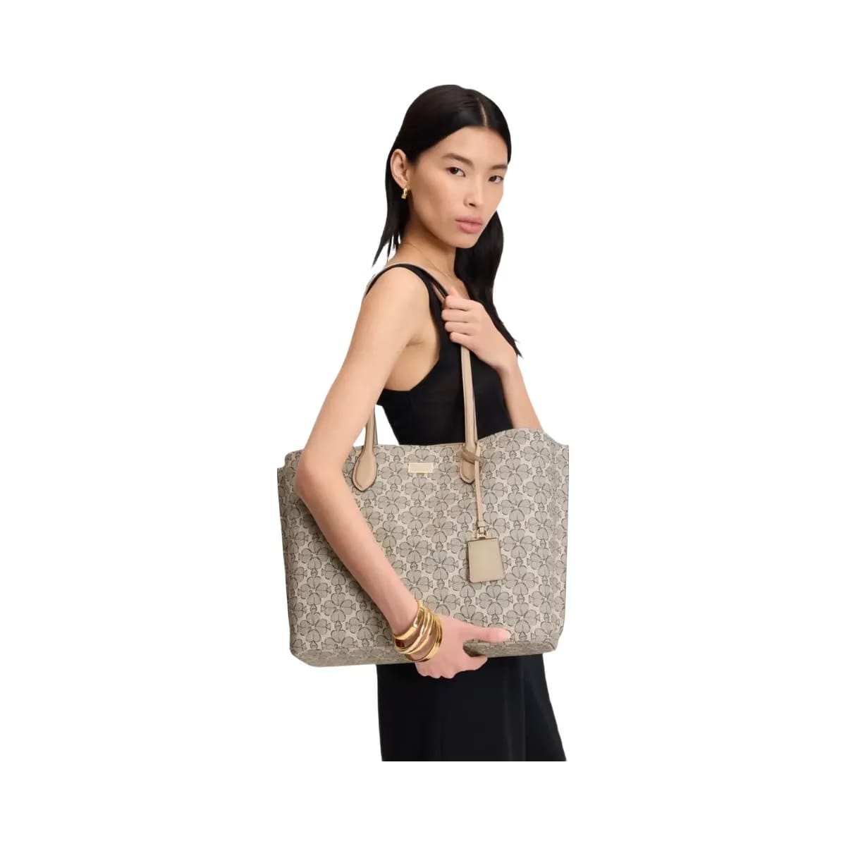 Kate Spade Suite Spade Flower Large Work Tote Neutral Multi