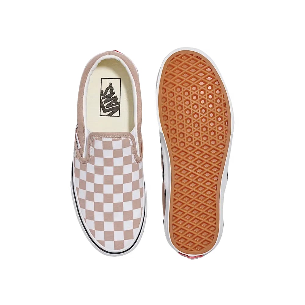 Vans Classic Slip-On Checkerboard Shoe Warm Taupe Brown
