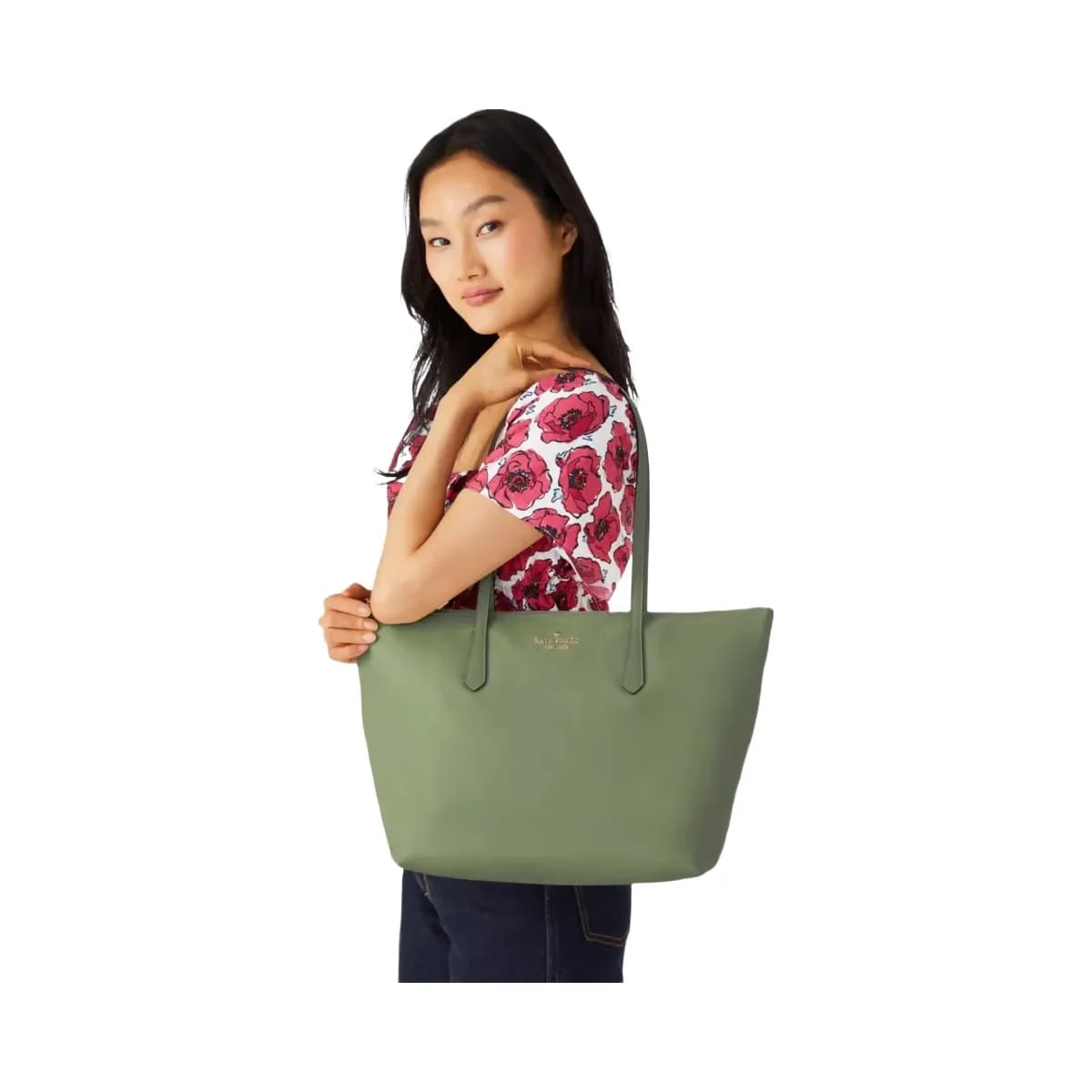 Kate Spade Kitt Nylon Medium Tote Cedar Stand