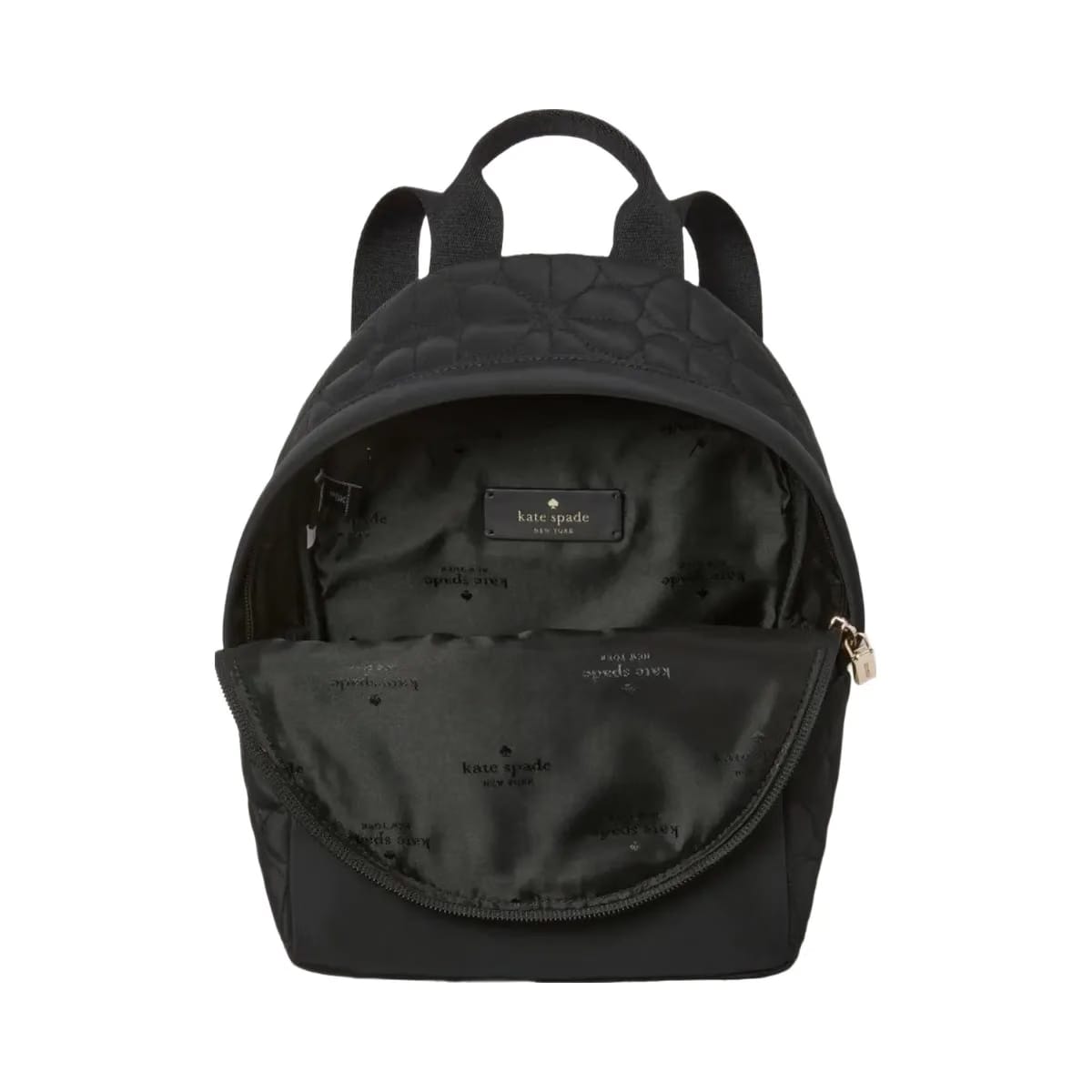 Kate Spade Flower Quilted Fabric Small Backpack Black
