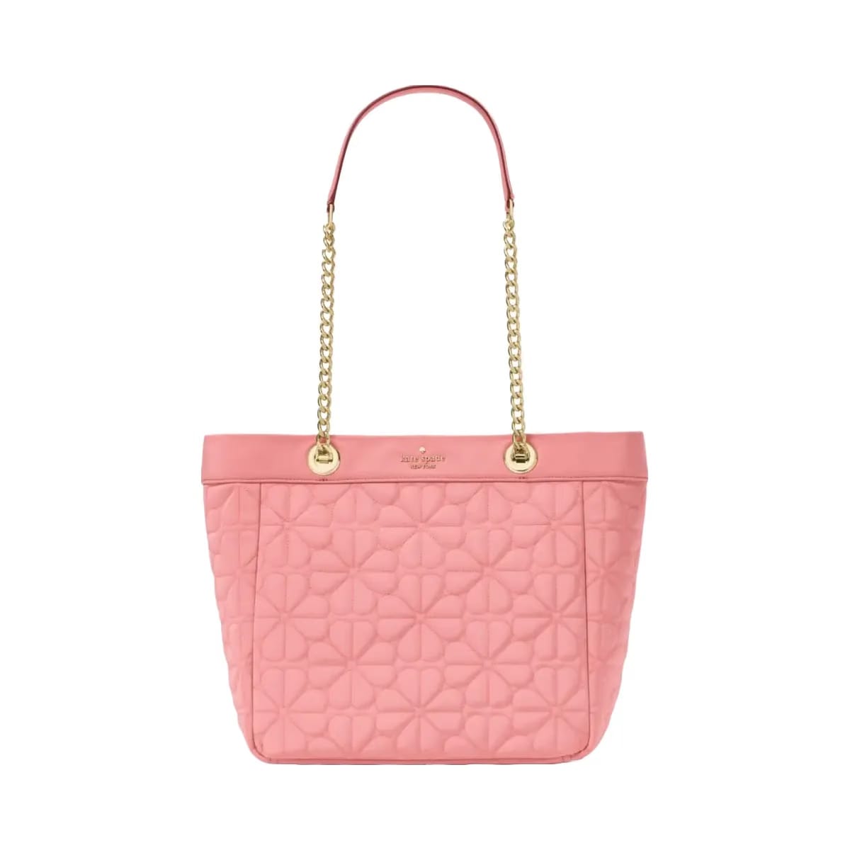 Kate Spade Flower Quilted Fabric Medium Tote Terracotta Tile