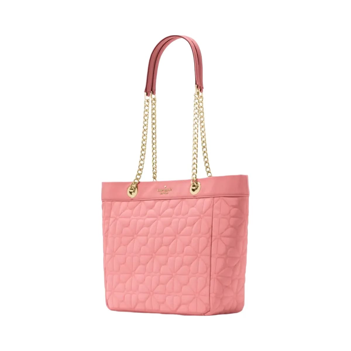 Kate Spade Flower Quilted Fabric Medium Tote Terracotta Tile